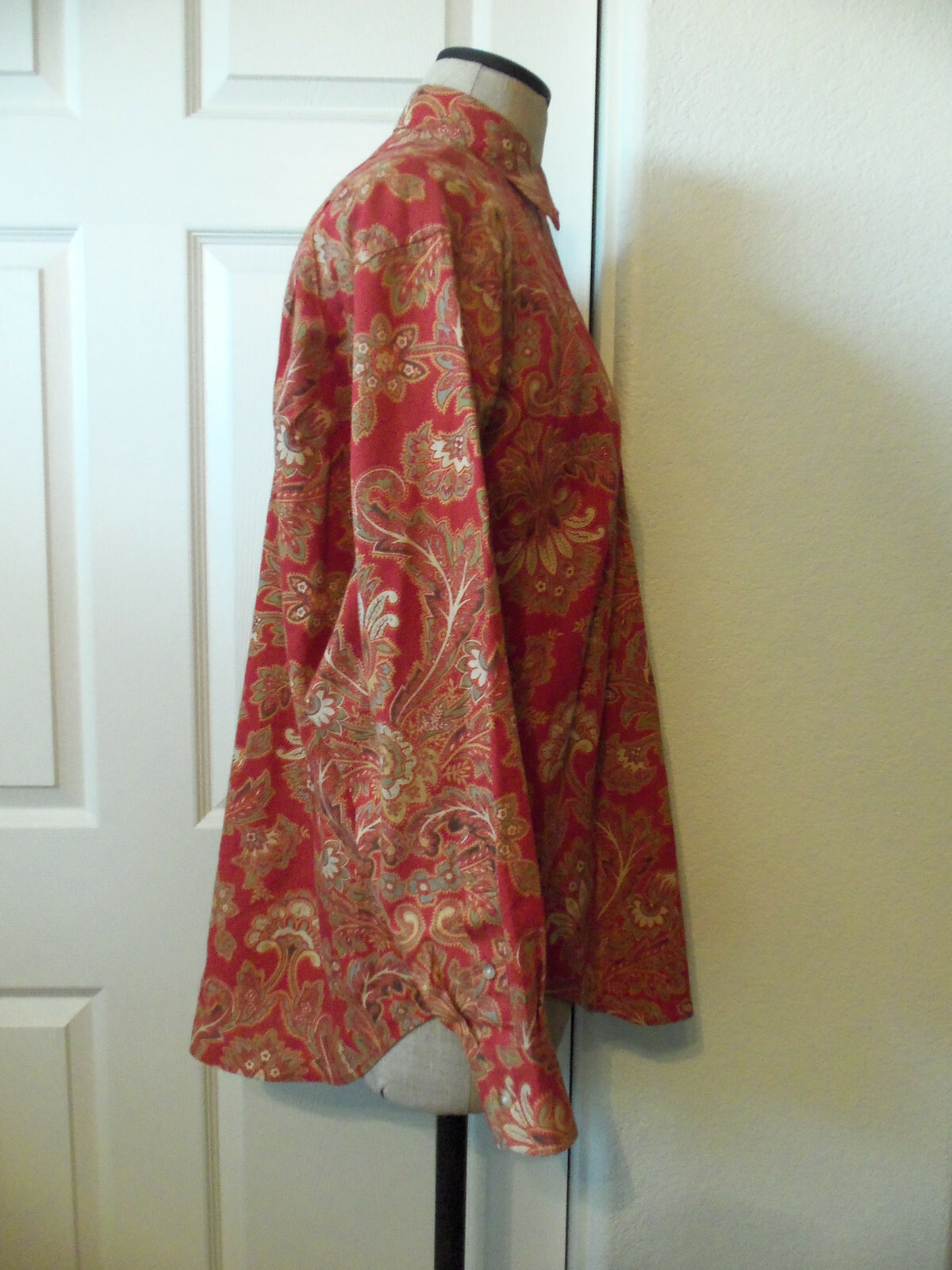 Vintage Ralph Lauren Classics Rust Red Multicolor Paisley Long Sleeve Shirt – 6