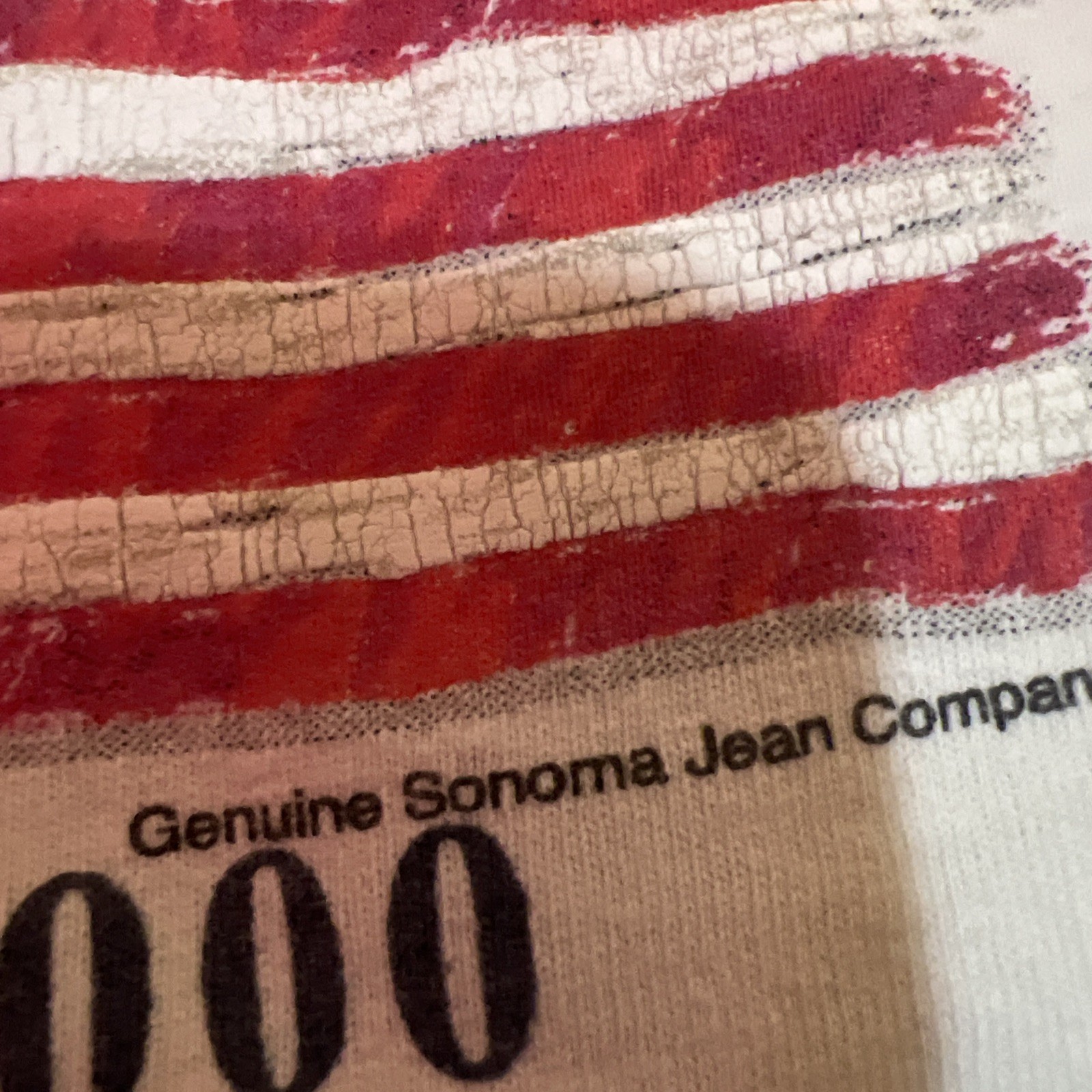 Y2K Summer 2000 T Shirt American Flag Millennium Vintage White M Sonoma Crop