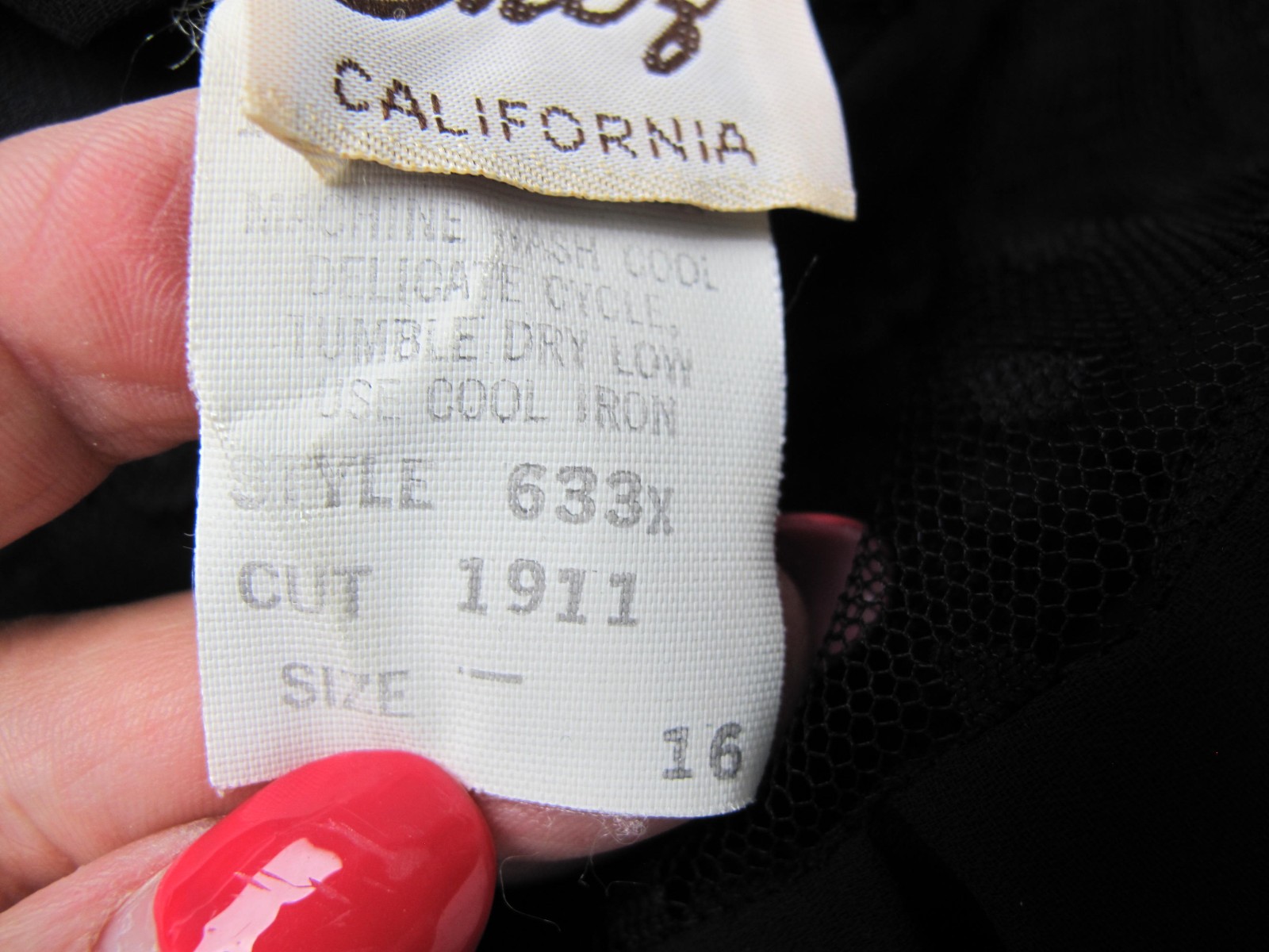 Women’s Chez California Nordstrom Vintage Dress Black Size 16 Pleated