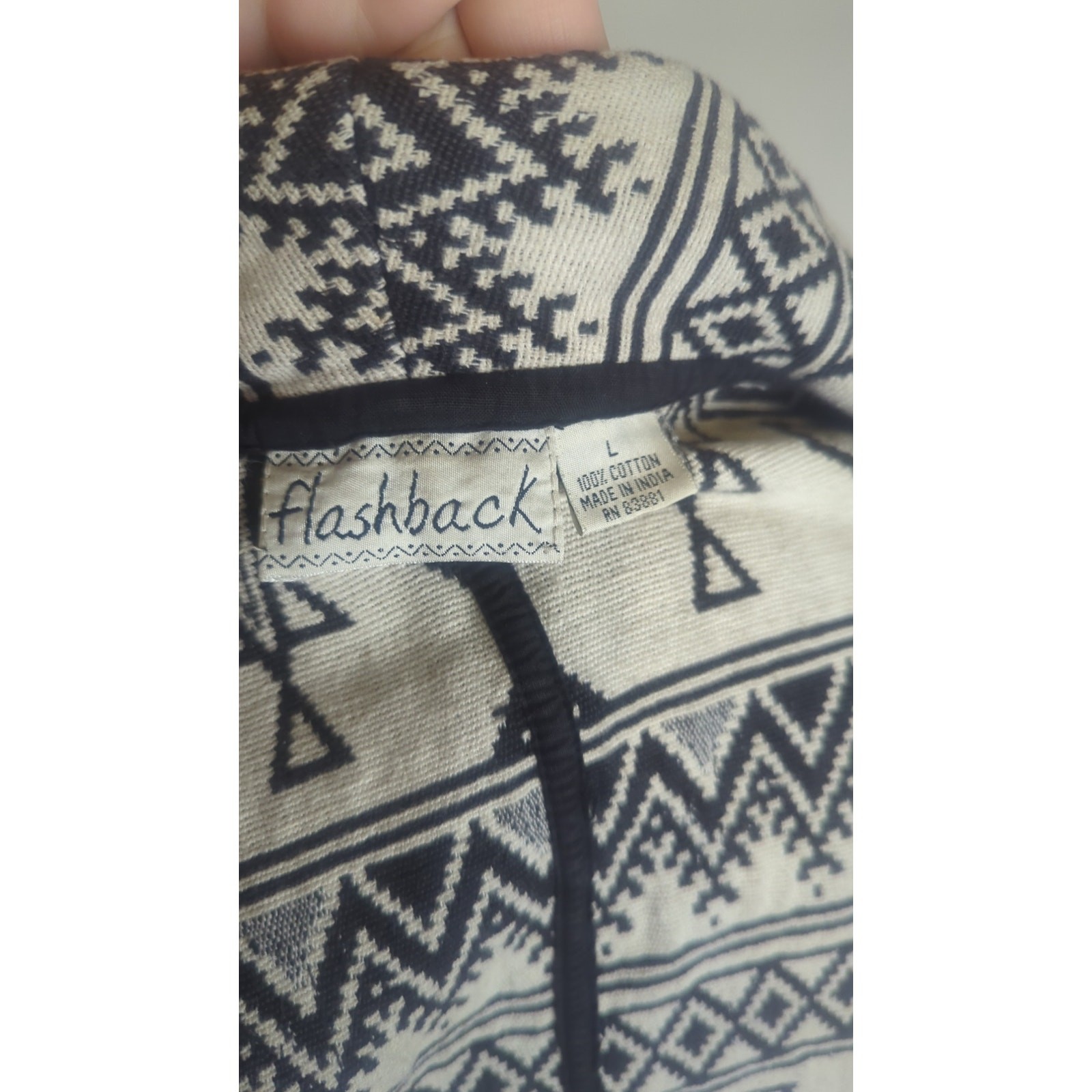 Vintage Aztec Wide Sleeve Cropped Tapestry Woven Jacket Women’s Large