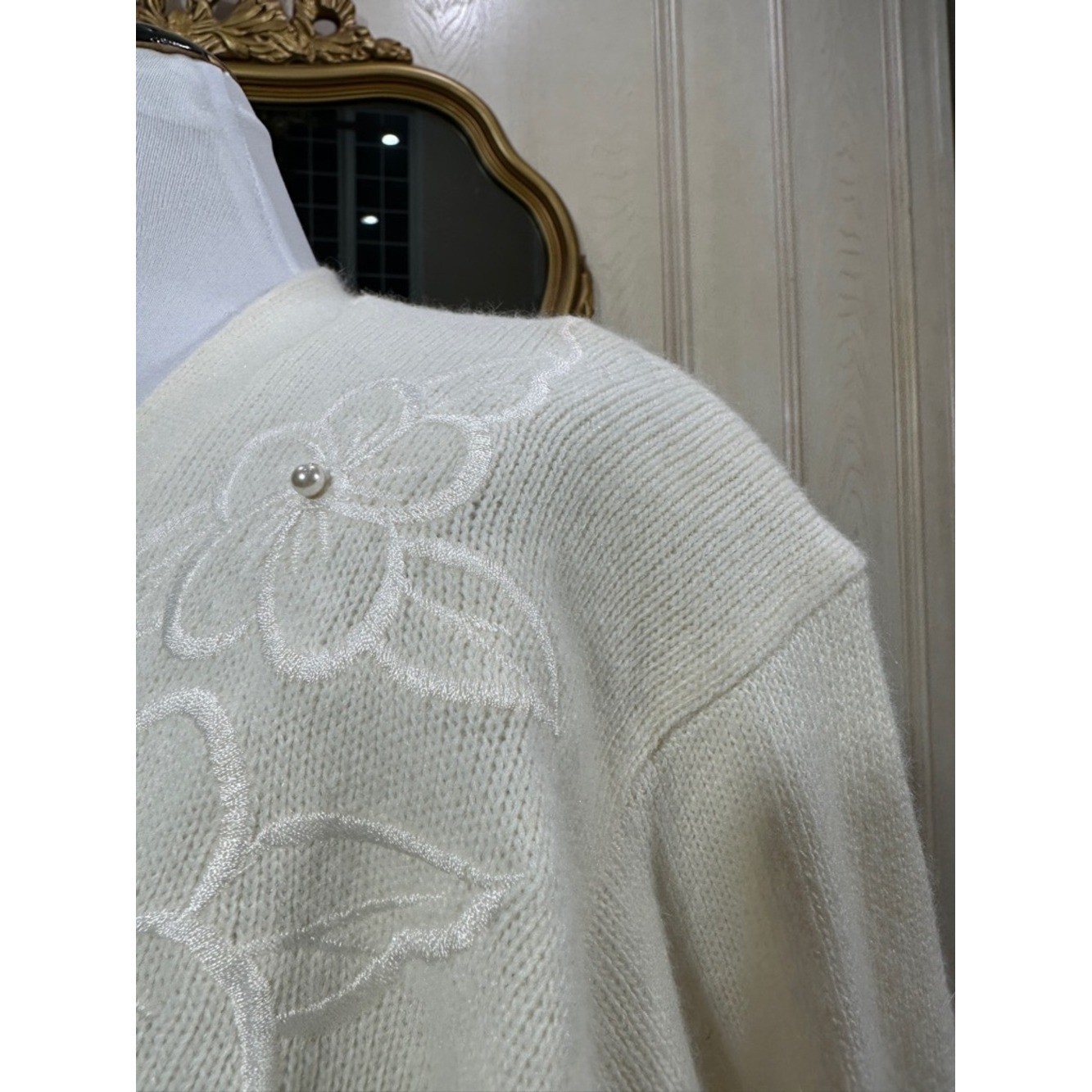 J.G. Bentley Embroidered Cardigan S Vintage Coquette Soft Girl