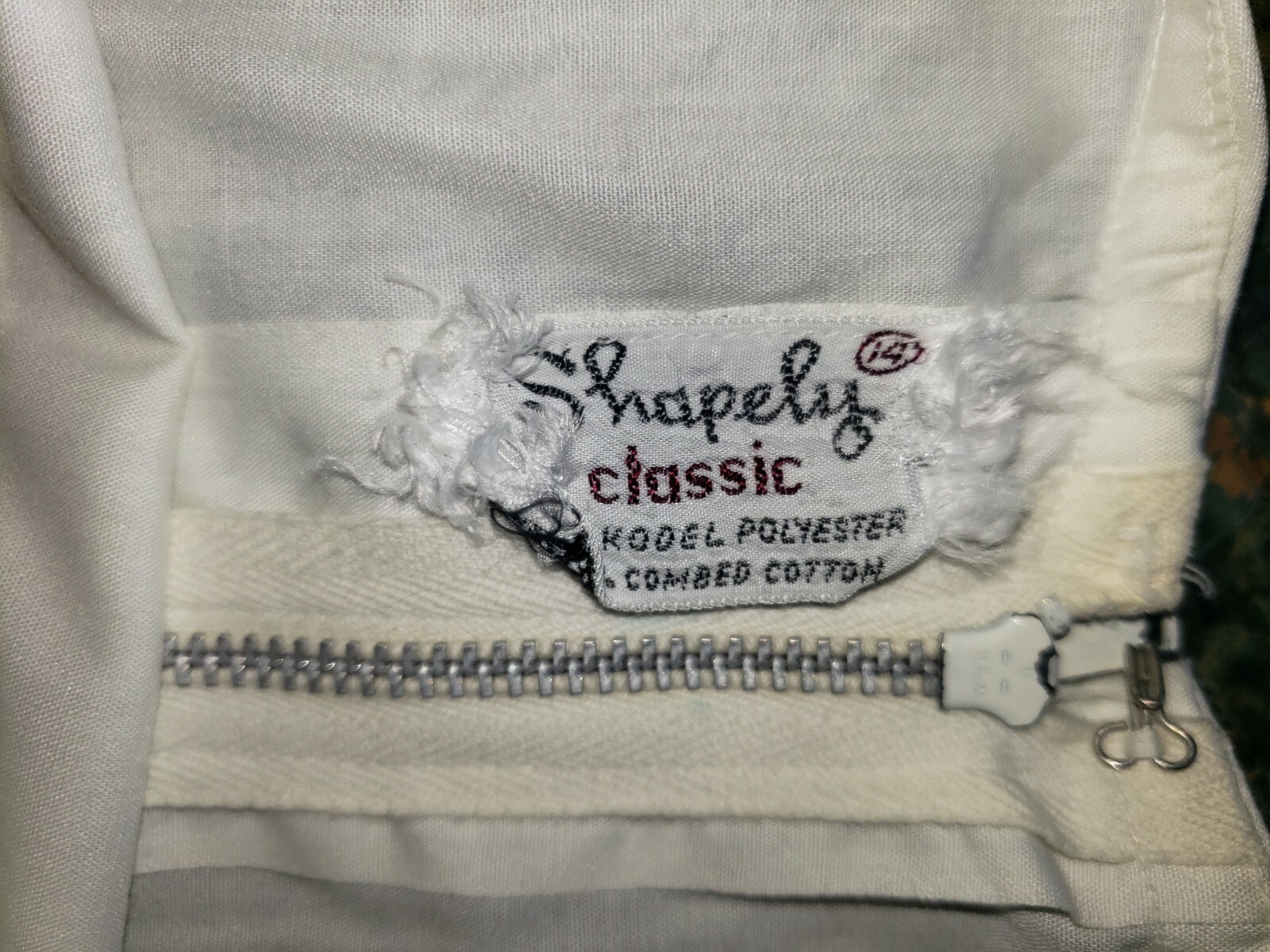Vintage Shapely Classic White Zip Back Shirt,Unique Look, Layering Piece? Decent