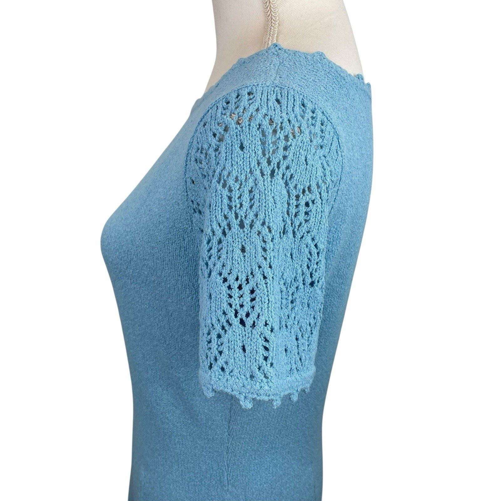 St. John Knits Vintage 1960’s Powder Blue Santana Knit Dress Film TV Hollywood