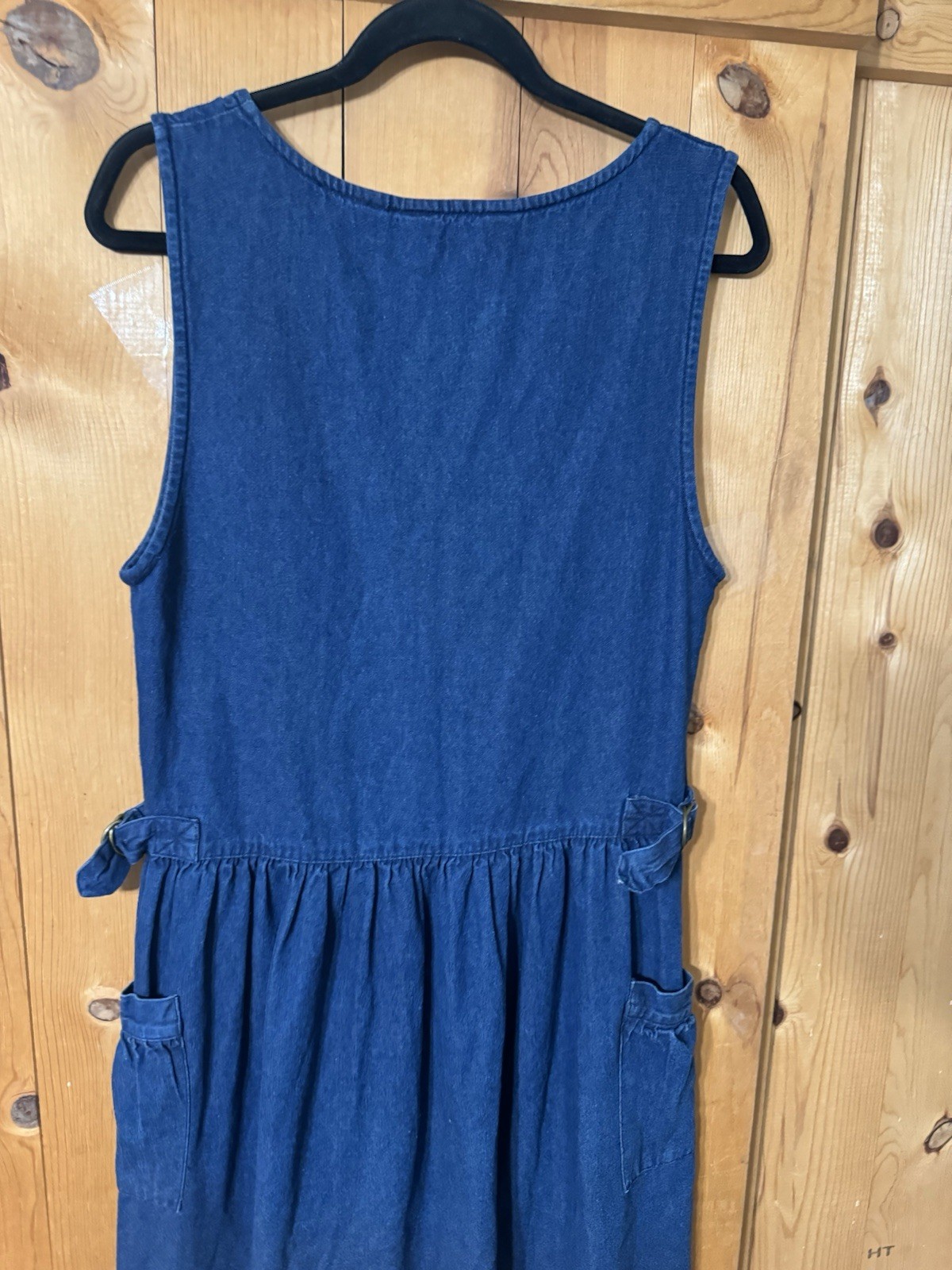 Eddie Bauer 1980s Dark Jean Jumper Dress Women’s XS(tag M) Bust 34” Read PRARIE