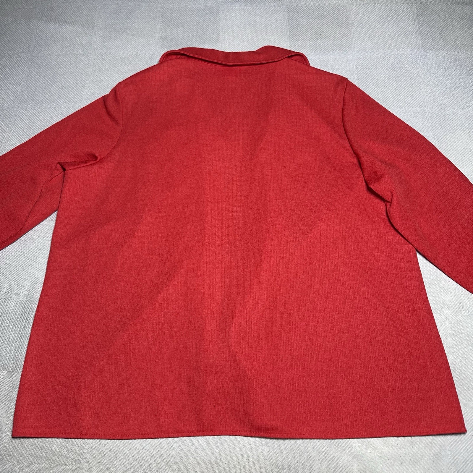 Vintage 60s 70s Sears Blazer Jacket Womens 26.5 Red Polyester Open Front