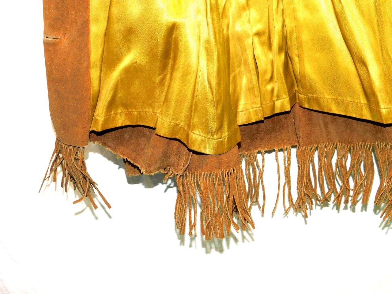 Vintage Pioneer Wear M Brown Suede Western Fringe Coat Woman Rockabilly Rodeo