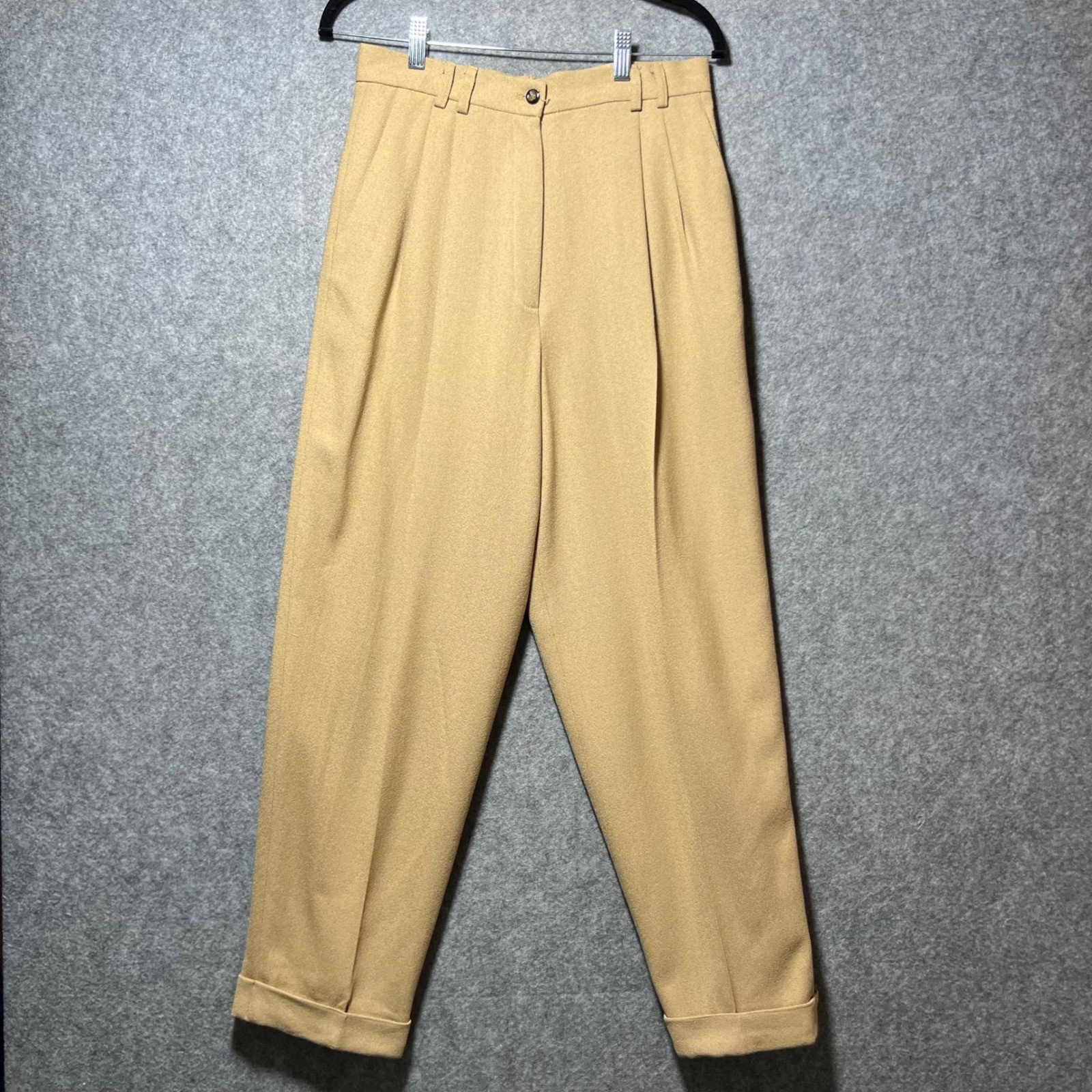 Vintage 90s 3 Piece Suit Set 9/10 Camel Tan Wool Blend Blazer Pant Skirt Lined