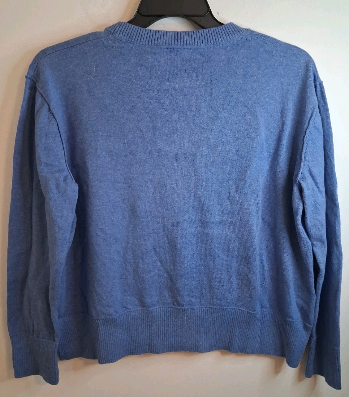LLBean Cashmere Blend Crewneck Pullover Sweater XL Pet Blue Quiet Luxury Vtg