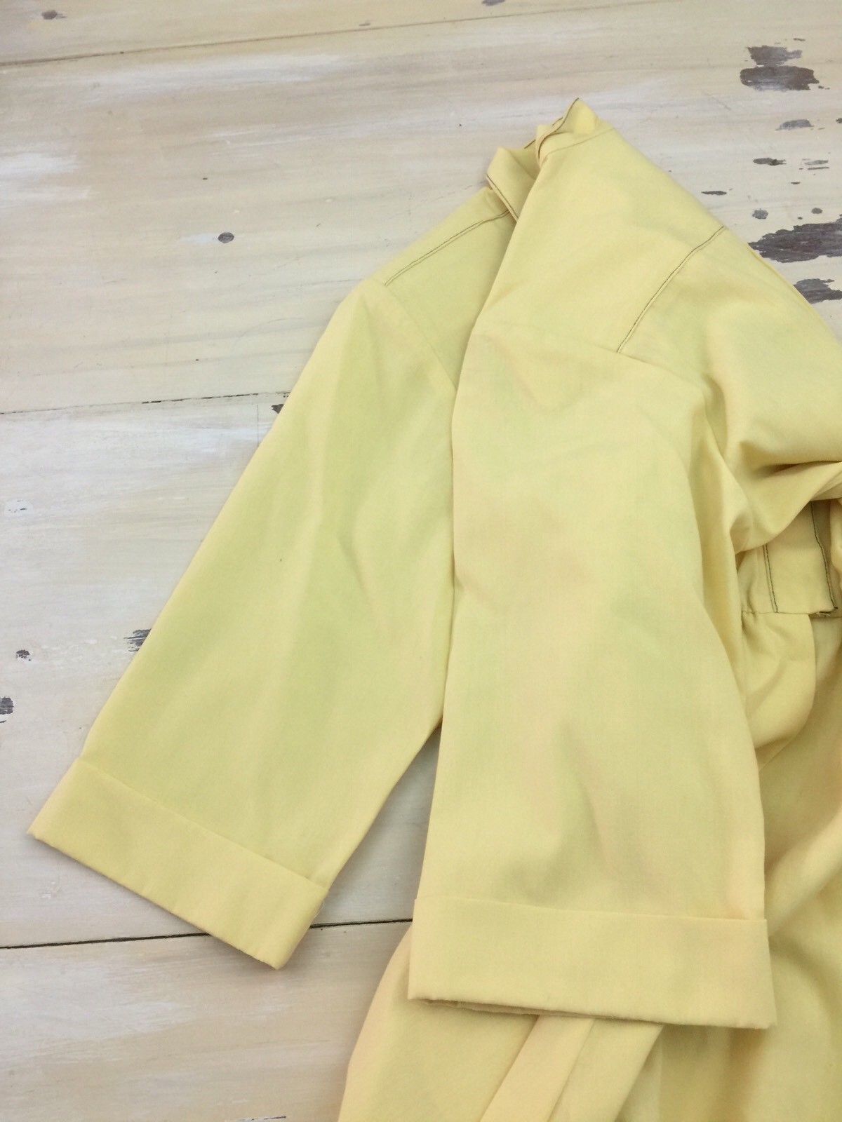 PETITES by WILLI – Vtg 60s Yellow Pin-up Mom Dress, Shoulder Pads, Womens 10 10P