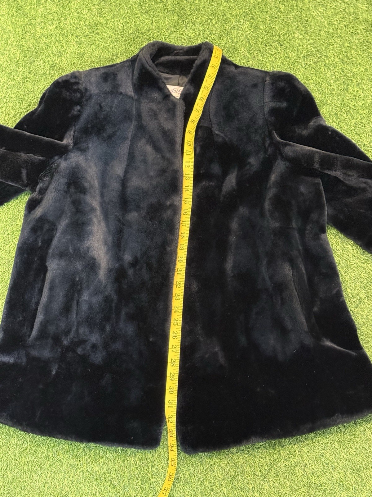Vintage Intrigue Glenoit Coat Womens XL Black Faux Fur Union Tag USA Mob Wife