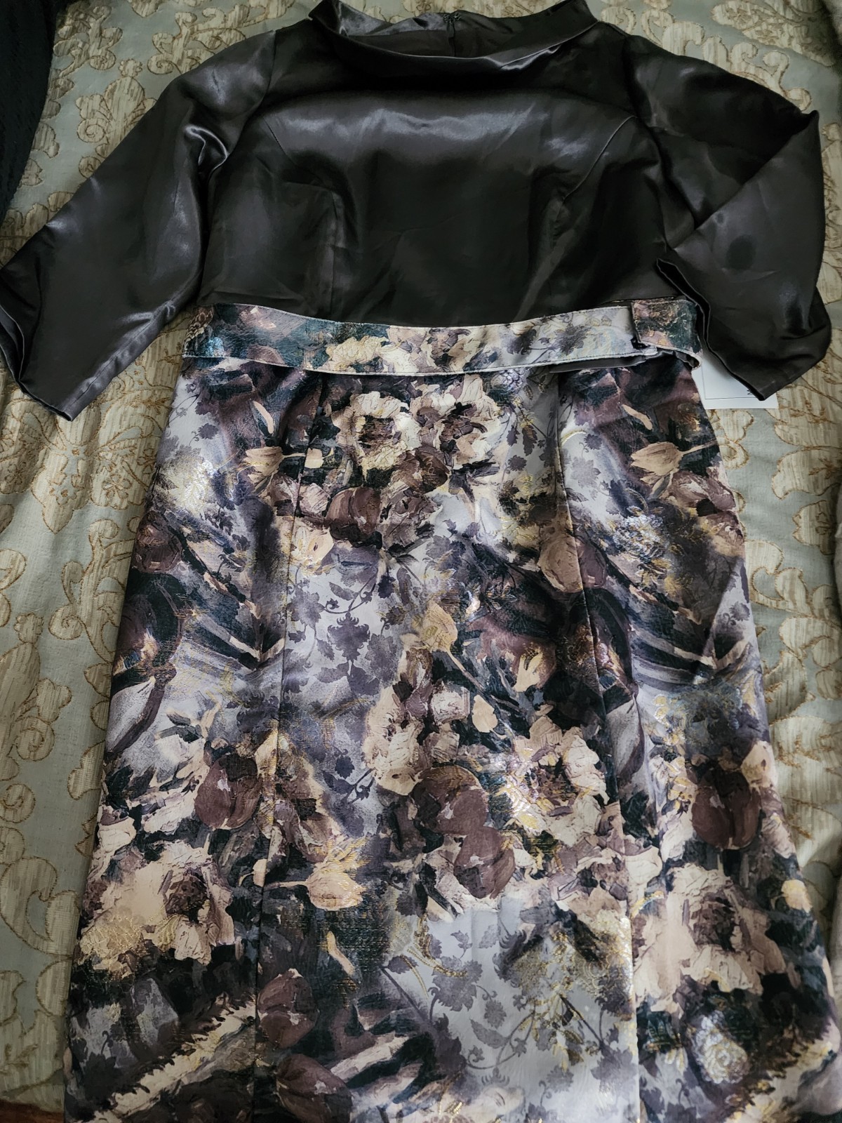 Vintage Floral Brocade 90’s Early 2000 Party/Cocktail Dress With Tags 3/4…