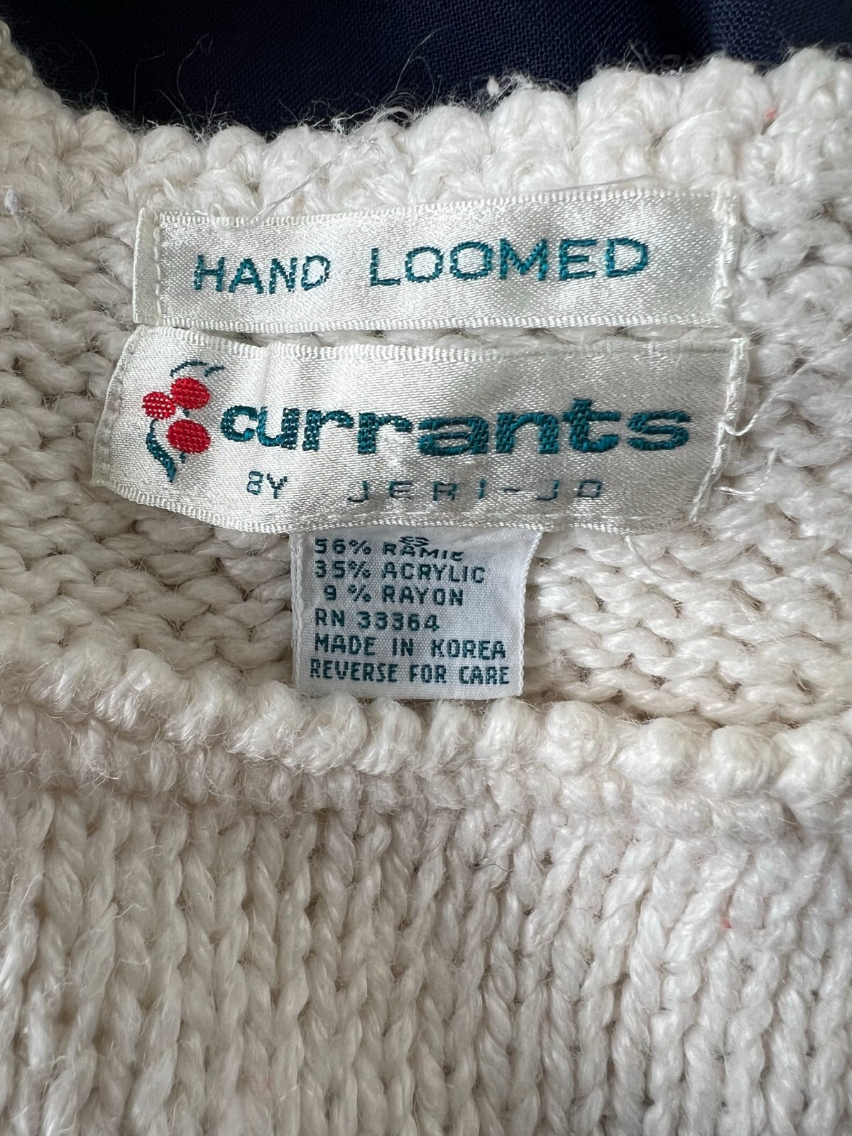 Vintage 80s Currant by Jeri Jo Sweater Vest Top Hand Loomed S