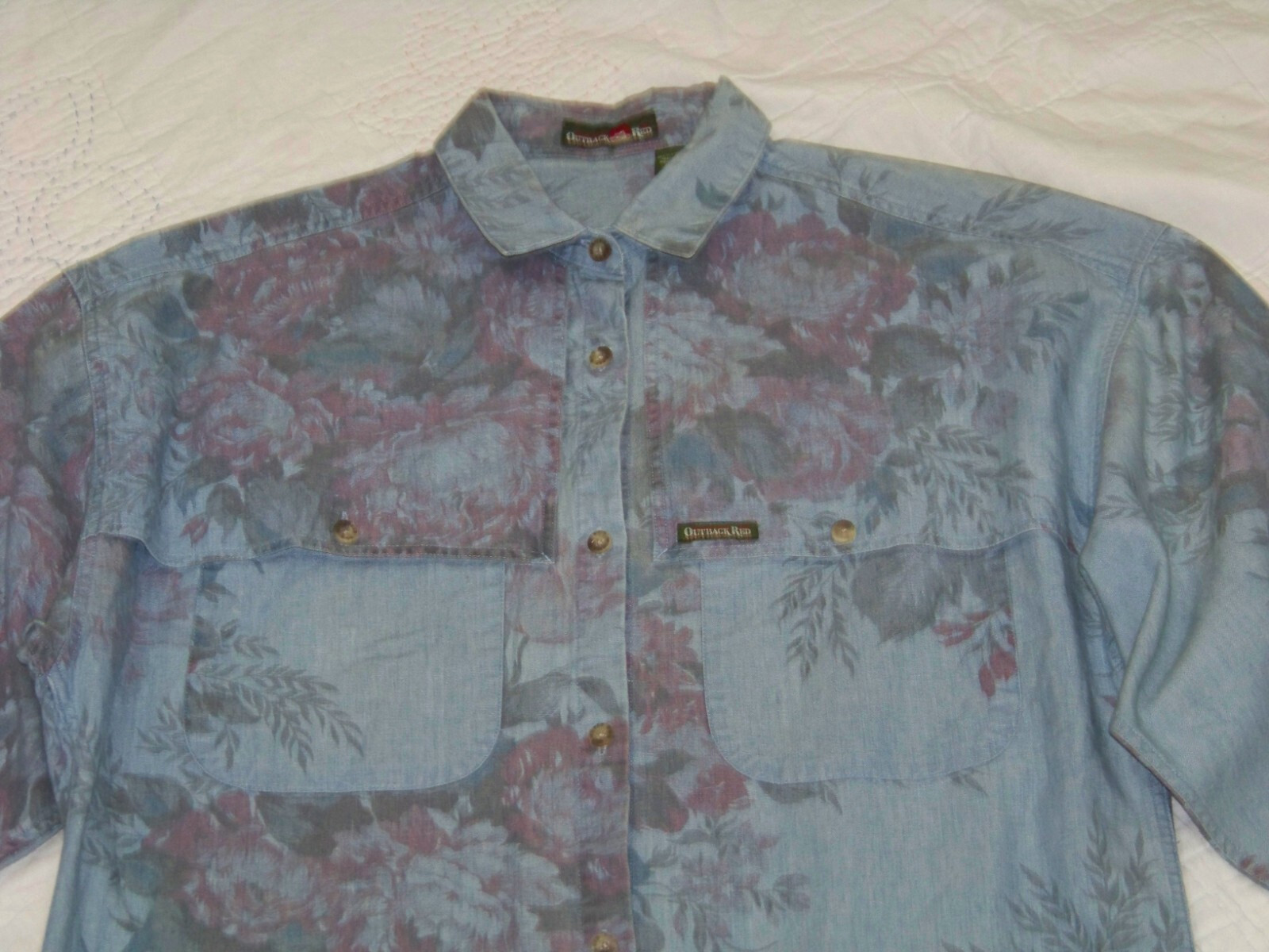 Women’s Vintage Outback Red LS Button Front Shirt – S