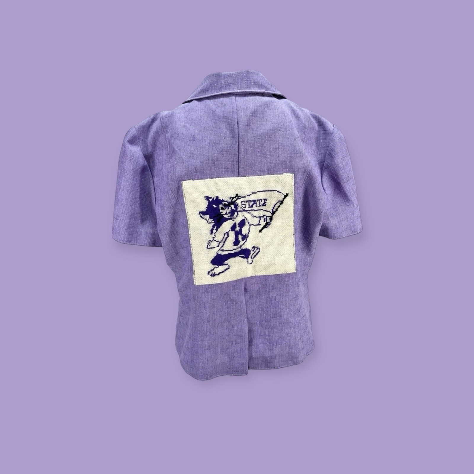 VINTAGE K-STATE TAPESTRY PATCH SUIT BLOUSE SLACKS WILDCATS SPORTS UNIFORM 14