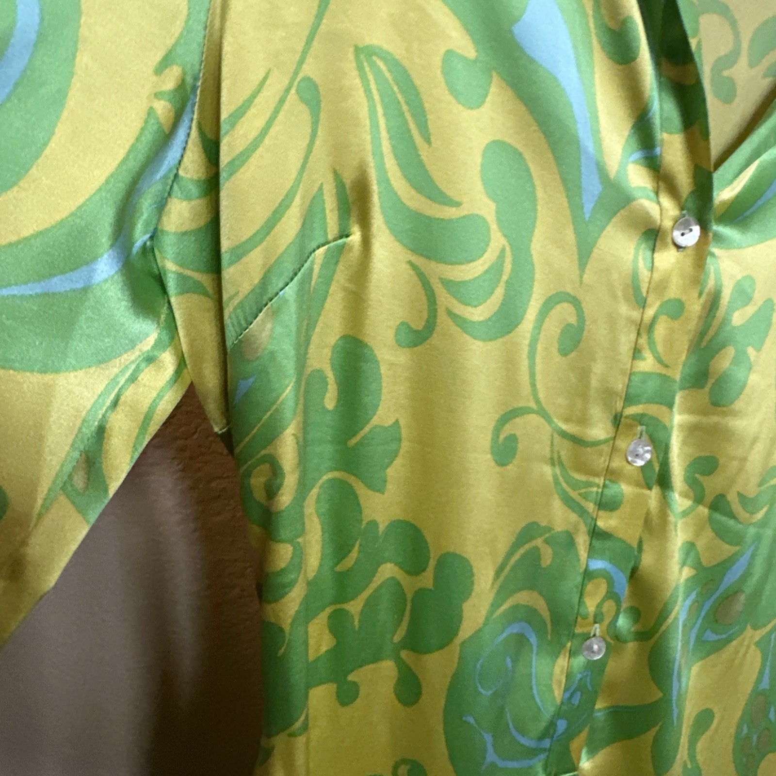 Vintage Unique Hugo Buscati Designer Silk Shirt Stretchy Go Go Mod Dress Sz 8