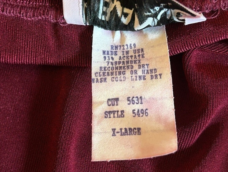 BANJO Dallas Texas VTG 90s RARE NWT Women’s XL Slinky 2-Piece Skirt Set Wine Red