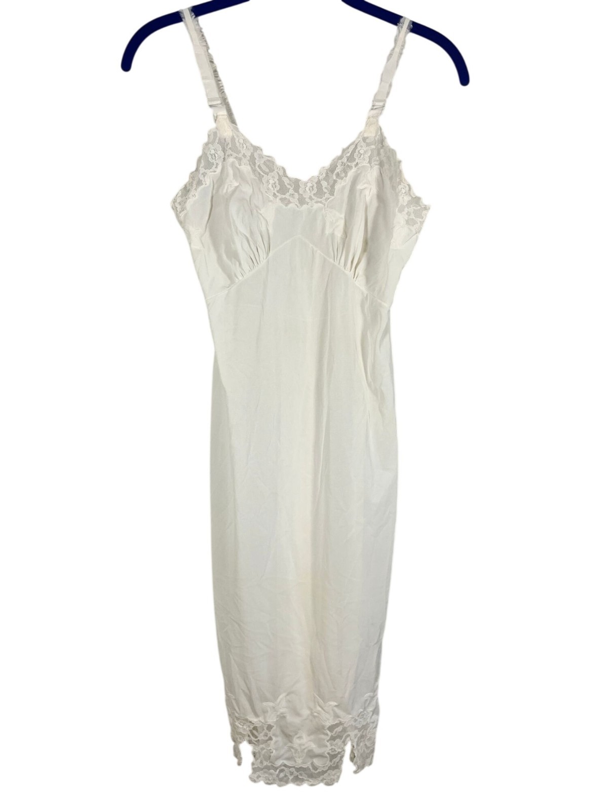 Vintage Floral Lace Lingerie Cream S Feminine Sexy Mod Pin Up Retro Slip 60s