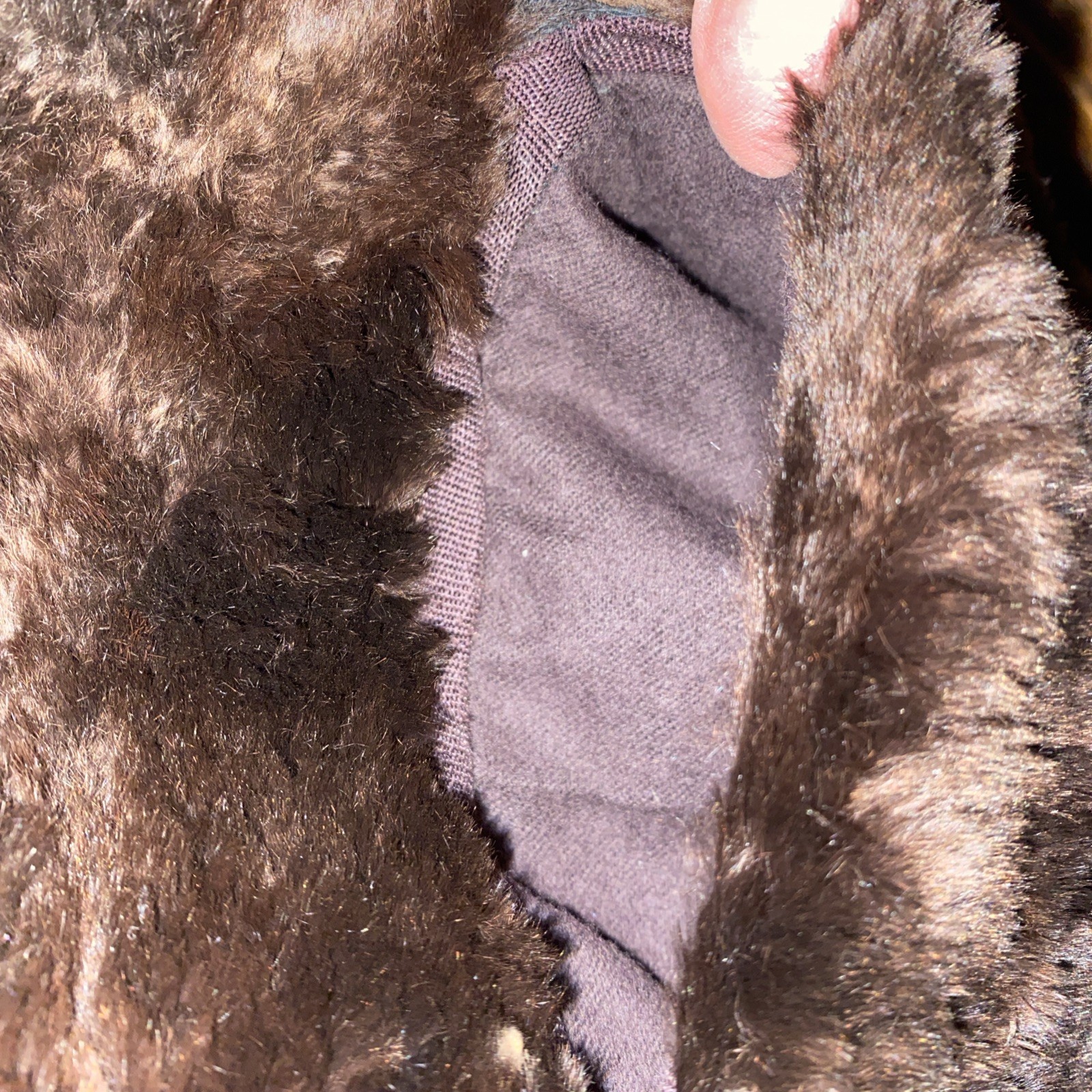 Vintage Womens I.R. FOX Brown Simulation Faux Fur Cape Shawl Wrap Stole New York