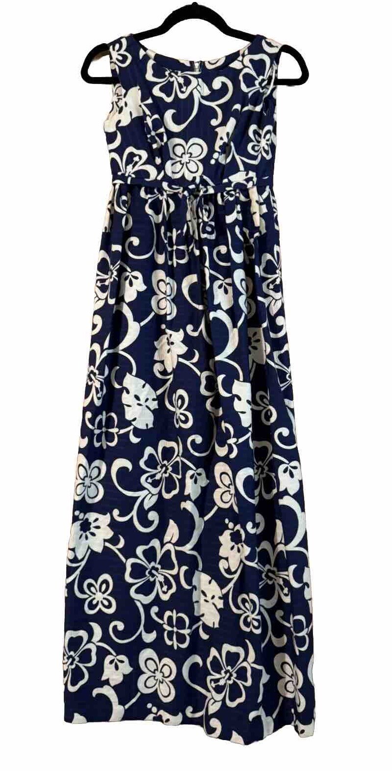 1960s Made In Hawaii Blue White Hawaiian Dress Women’s XXS OR TEENS