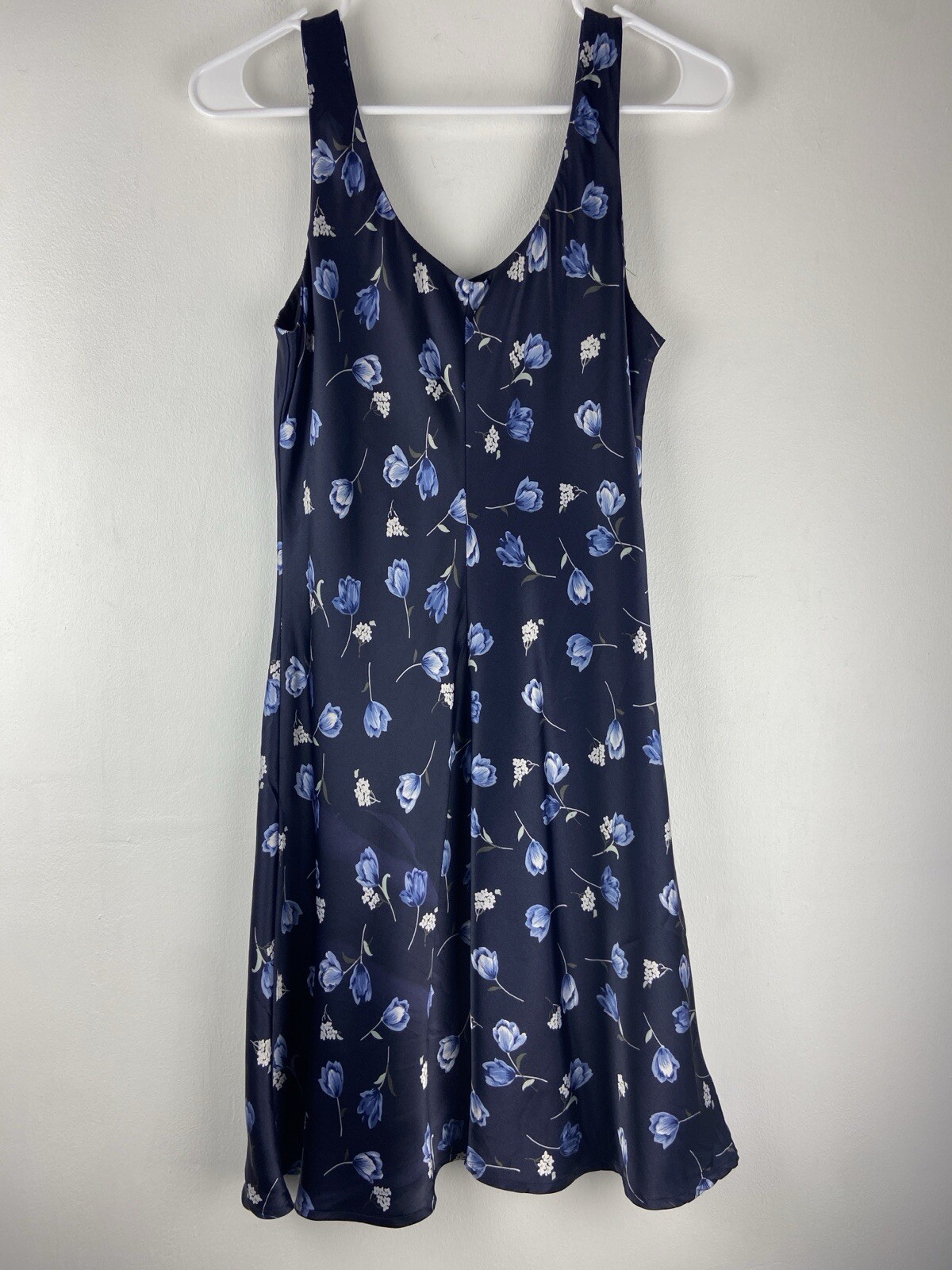 VTG Y2K rabbit rabbit Rabbit designs Sleeveless Satin Floral Mini Dress Size 8P
