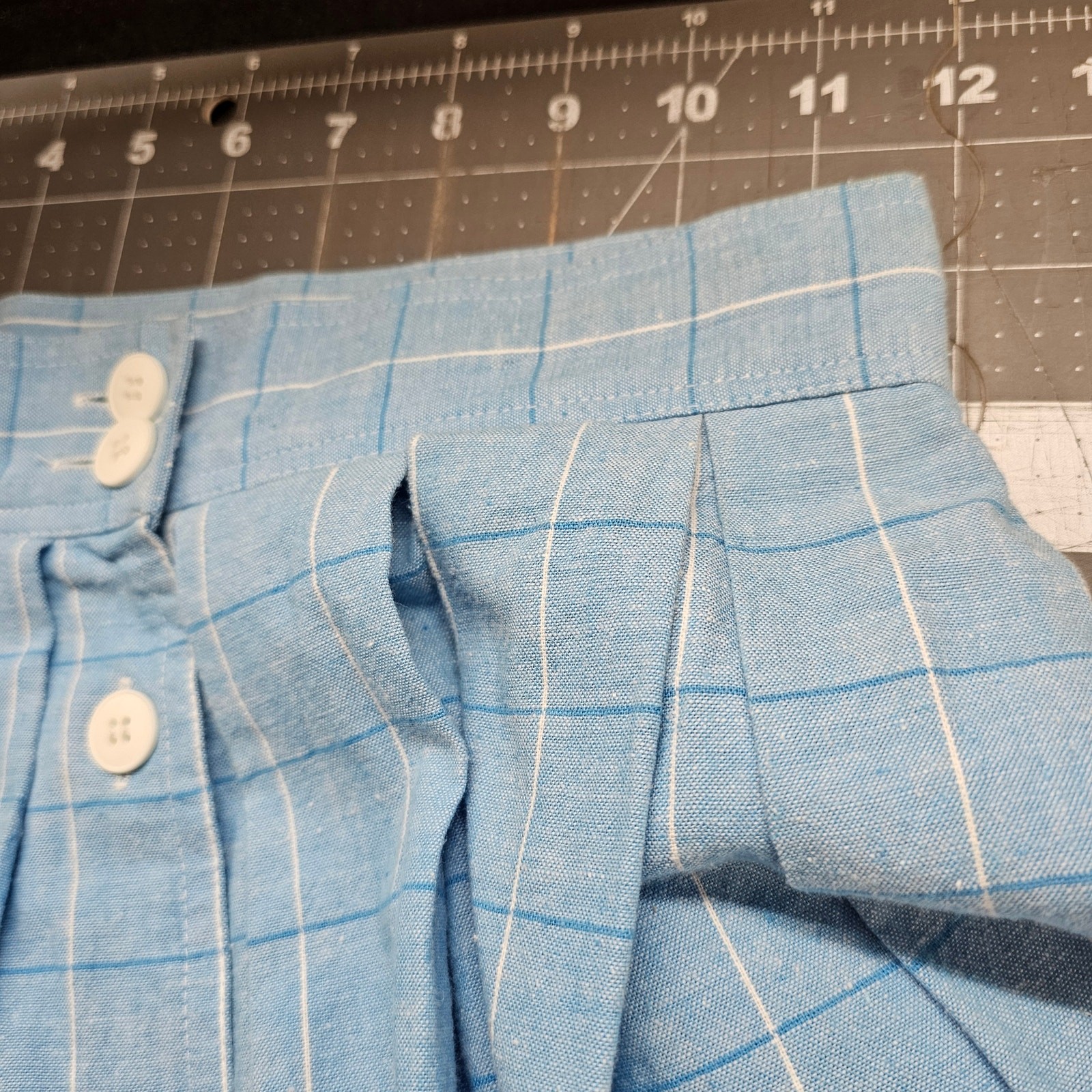 Vintage Liz Claiborne Skirt Women XSmall Blue Plaid Preppy Cottage Academia Twee