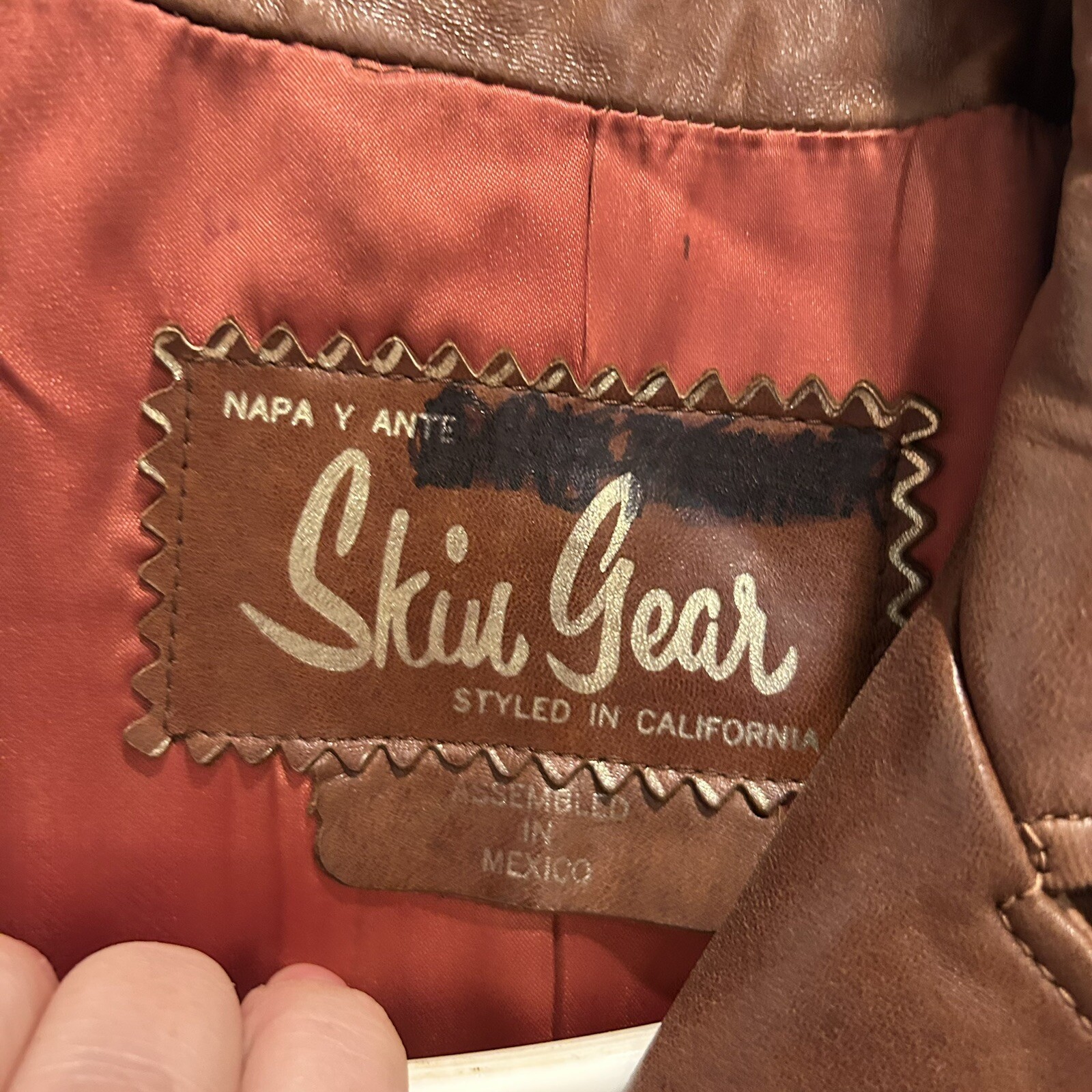 Skin Gear Belted Leather Trench Coat Jacket Womens M Vintage 70s Brown Lambskin