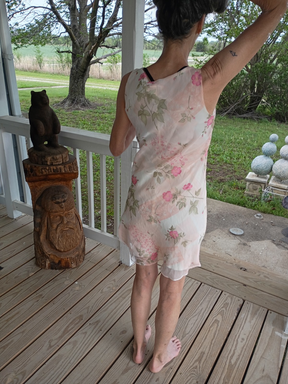 Vtg ALYN PAIGE Dress USA Made Sz 9? M/L Floral Frilly Lined Pretty In Pink PROM