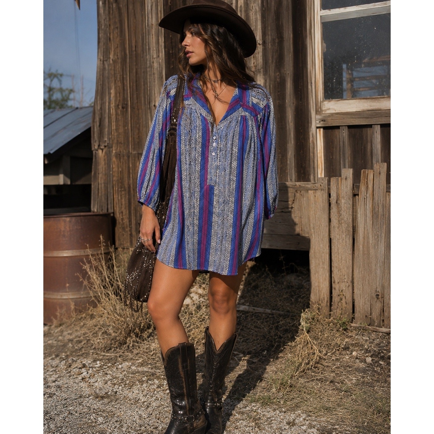 NWT Vintage 16 Dani J USA Oversized Shirt Tunic Dress Boho Art Teacher Deadstock