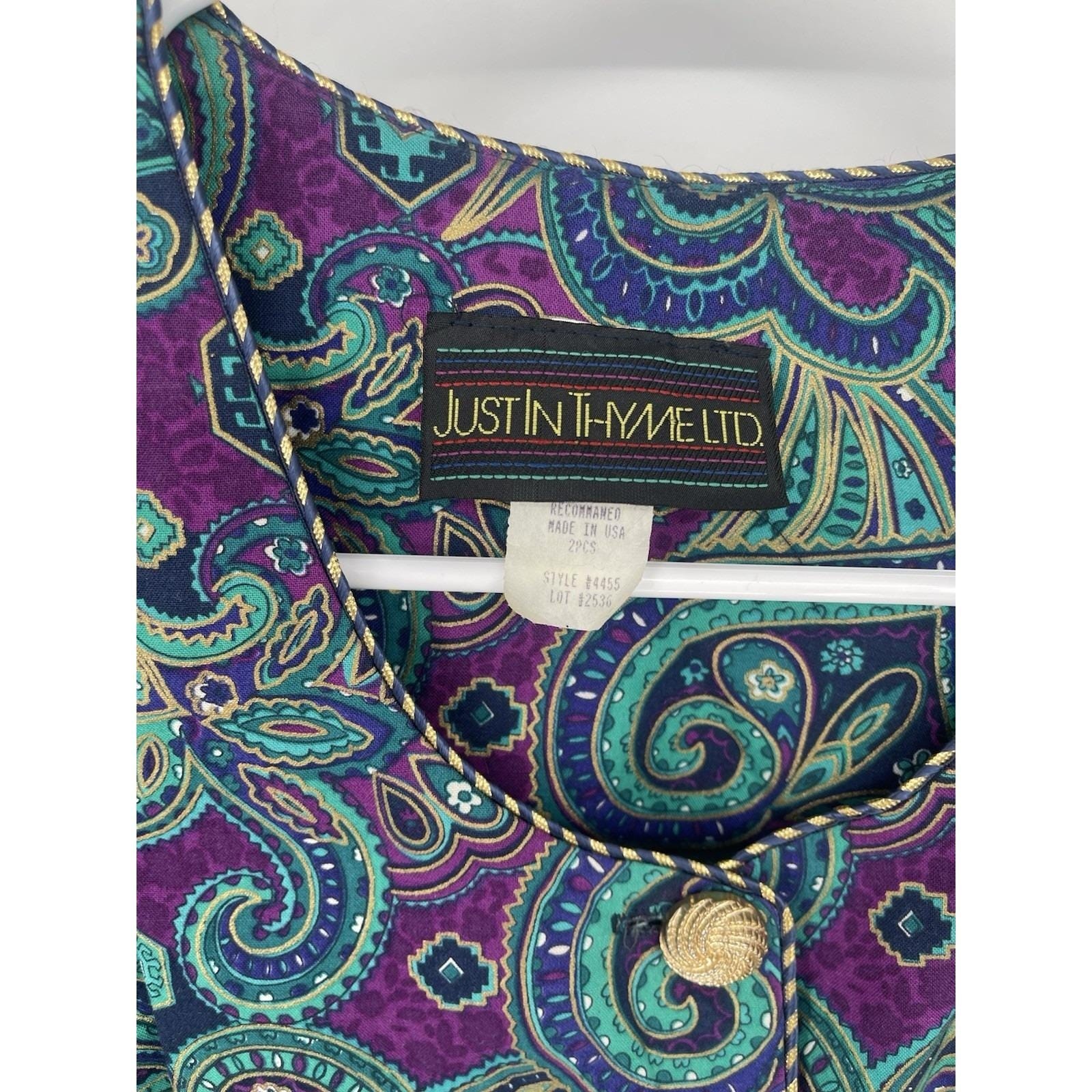 vtg just in thyme ltd womens size 6 floral jacket rayon blend Shoulder Pads