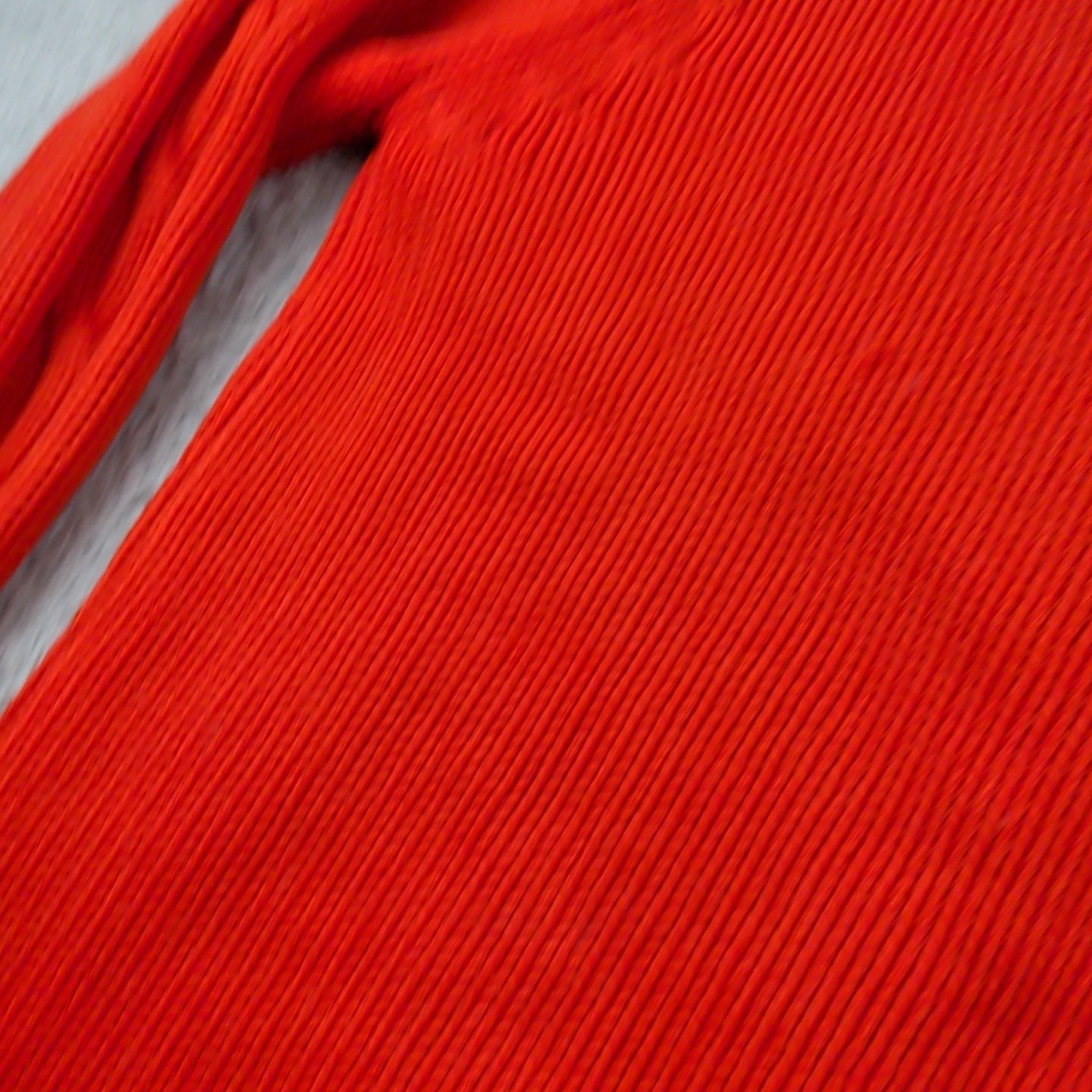 VTG 60s 70s Tami Sweater Womens Red Orange Cable Knit British Colony Hong Kong