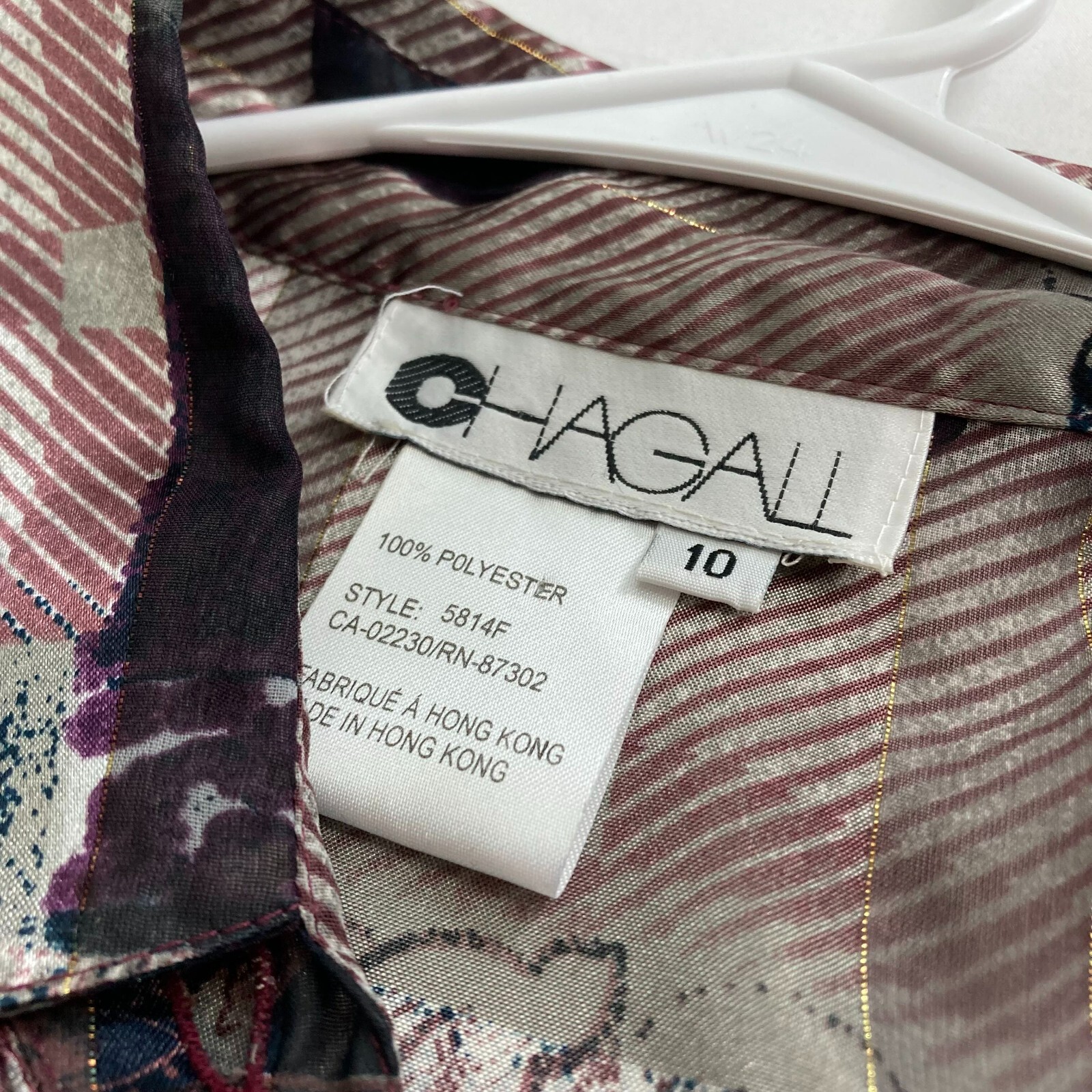 VTG 80s Chagall Womens Post Modern Art Print Blouse Sz 10 Statement Collector