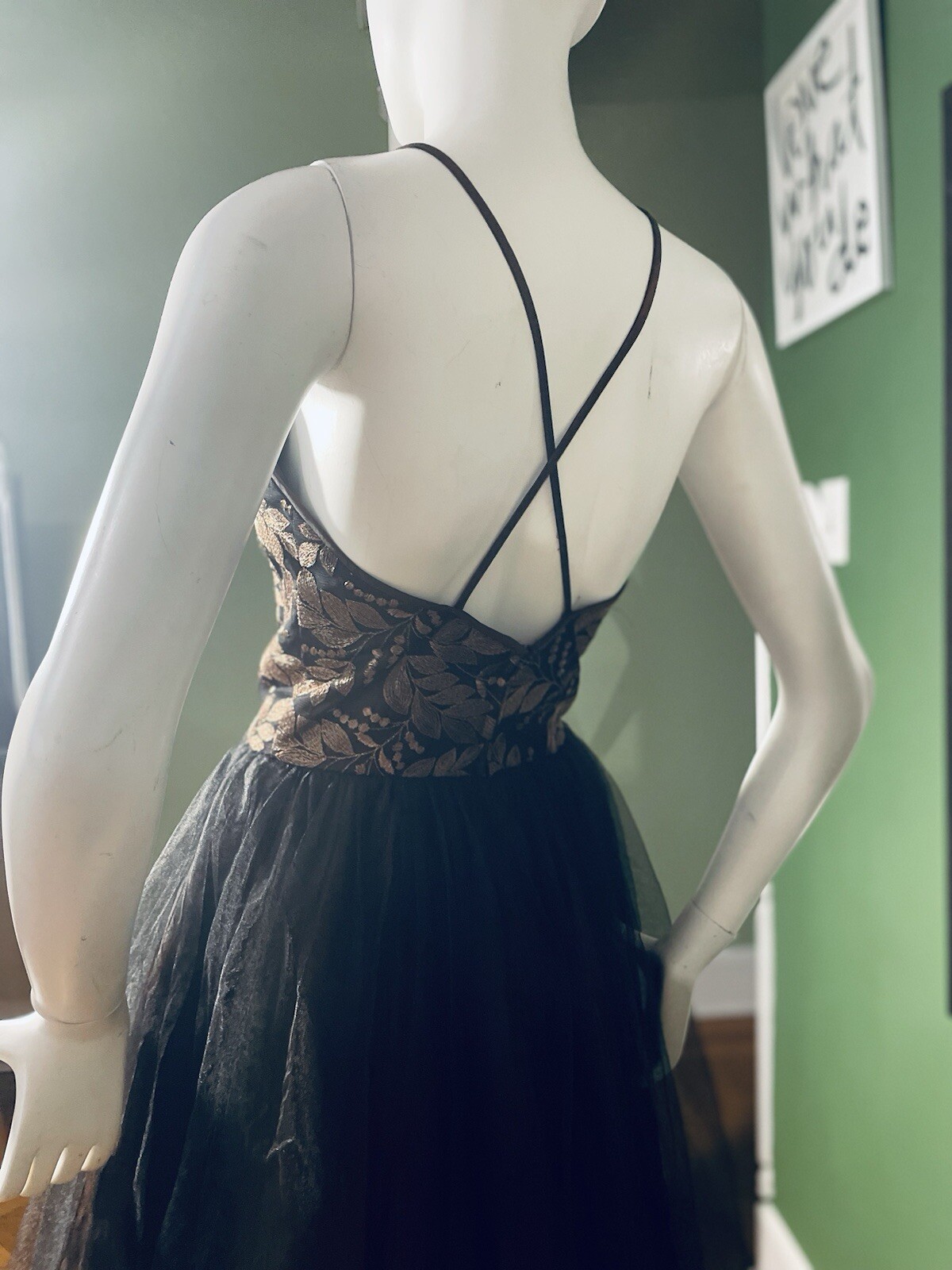 Vintage Cache sz 6 Bronze Halter Fairy Tulle Skirt Gown Dress S 36 Wedding