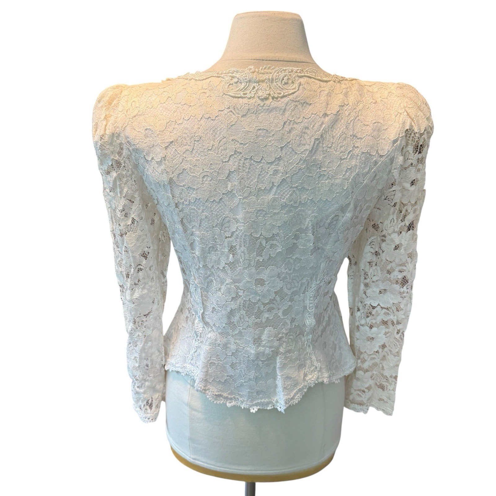 Vintage 80s Cachet By Bari Protas Lace Top Jacket Corset Sz 11/12 Victorian READ