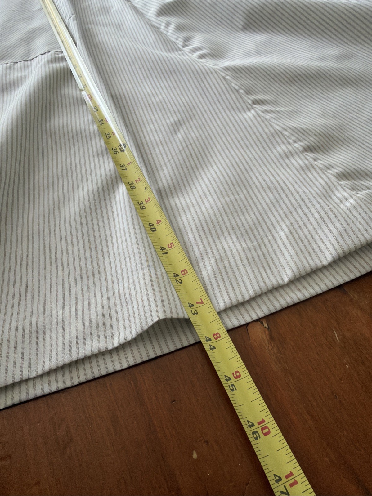 Vintage MCM Skimma Beige & White Striped House Dress 3/4 Zip Belt Medium