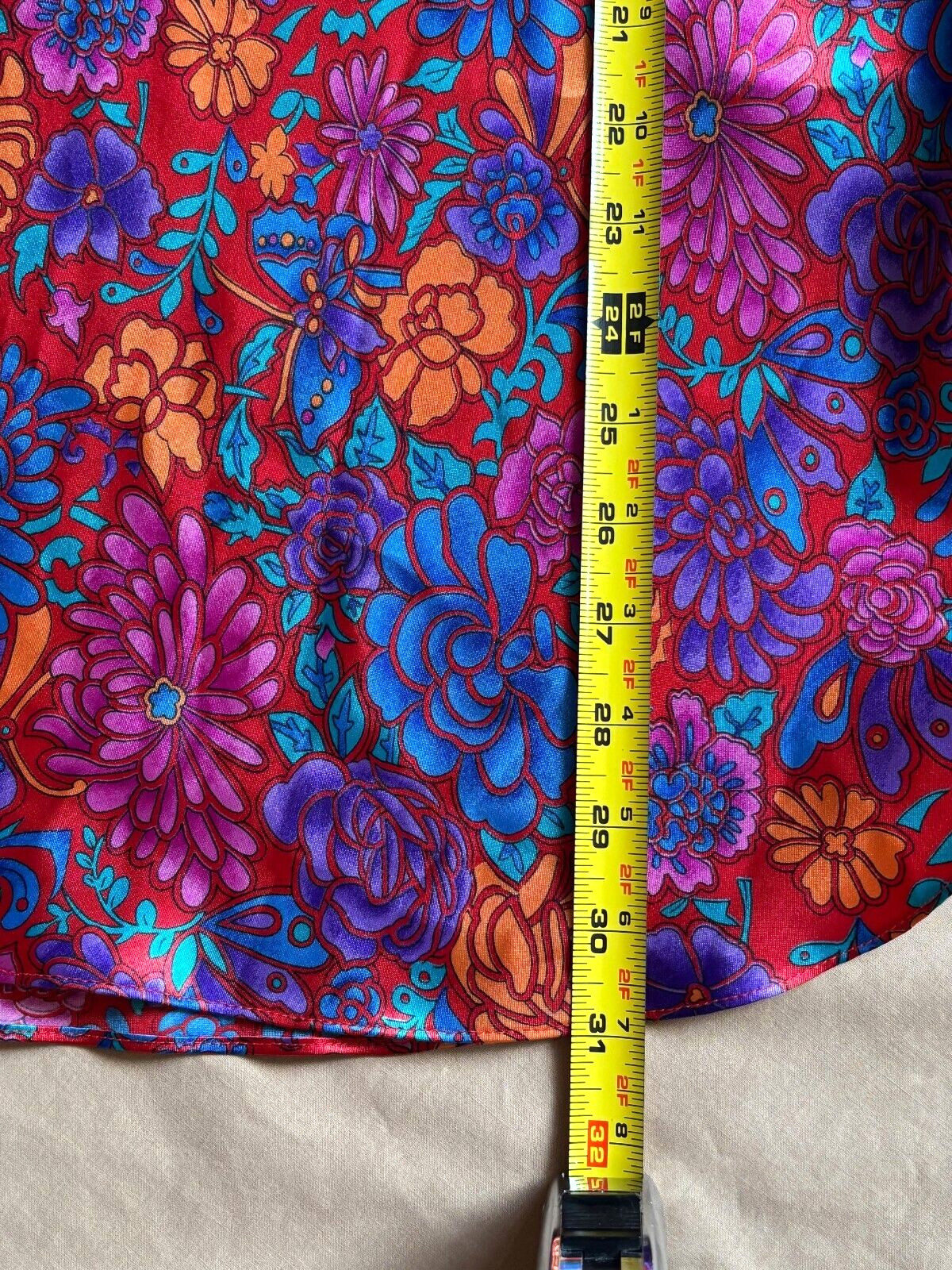 LA INTIMATES Beaux Reves Nightgown Satin Floral Red Purple Blue Vintage Medium