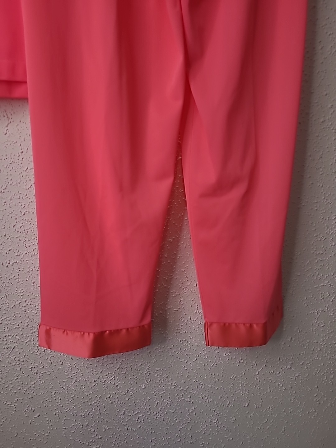 VTG 60s Lorraine Pajamas Coral Metallic Trim Lounge PJ Set Mod Regency Glam 34