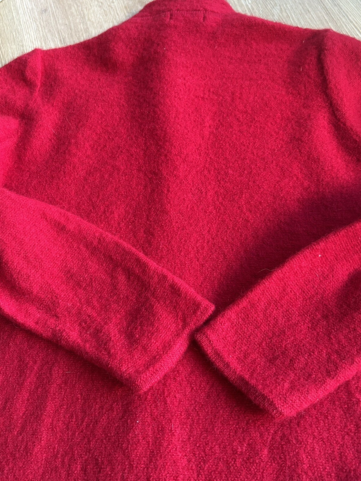 Vintage 90’s CLASSIC Long Sweater Jacket Karen Scott Red 100% Wool