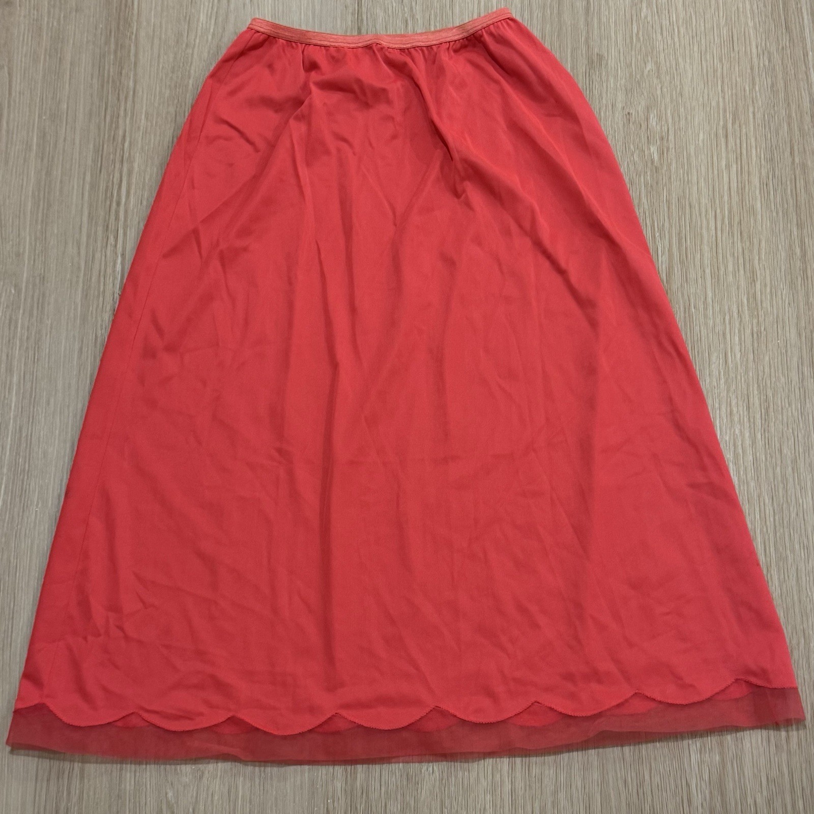 Vintage Vanity Fair Tricot Nylon Pillowtab Red Half Slip Satin Finish Size 6
