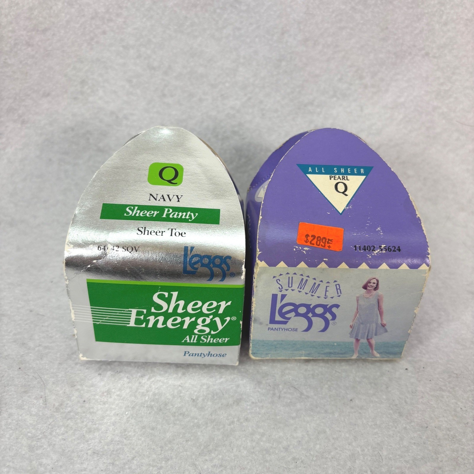 L’eggs Pantyhose Lot Navy Sheer Energy Pearl Summer Sheer Women Sz Q Vintage 90s
