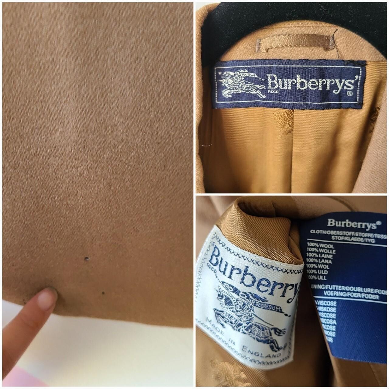 vtg 80s Burberry Blazer Jacket Womens wool Camel Brown suit jacket AS IS*
