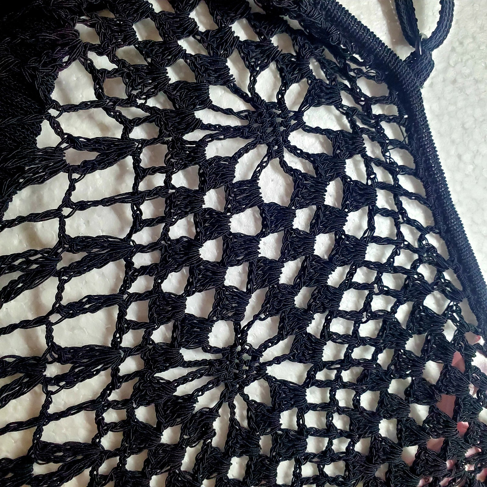 VTG Victorias Secret Cami Fringe Crochet Chemise Wicked Sexy Black New Tag Large
