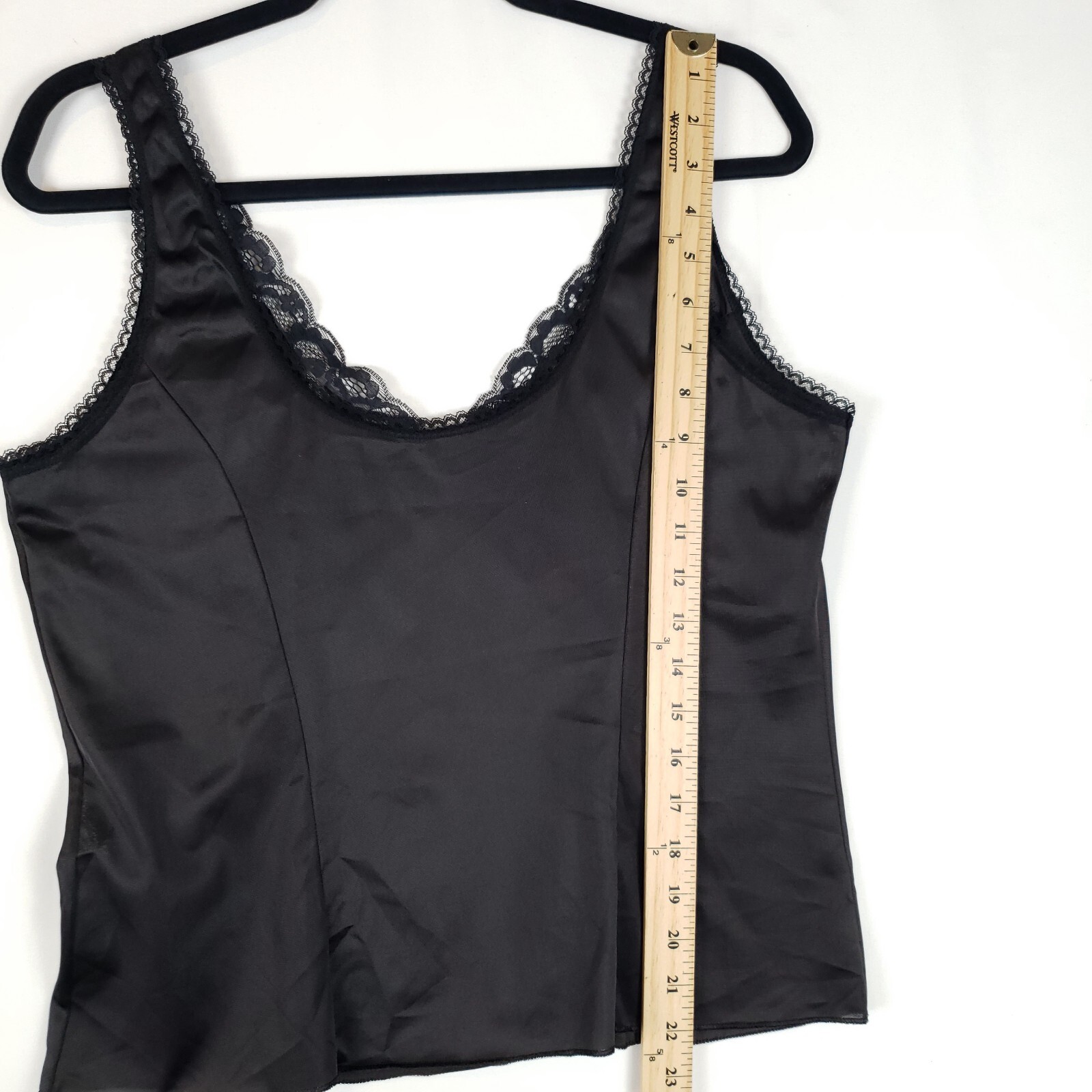 Vintage Greenco Maid Camisole Womens Medium 6 All Nylon Black Lace Trim NWT