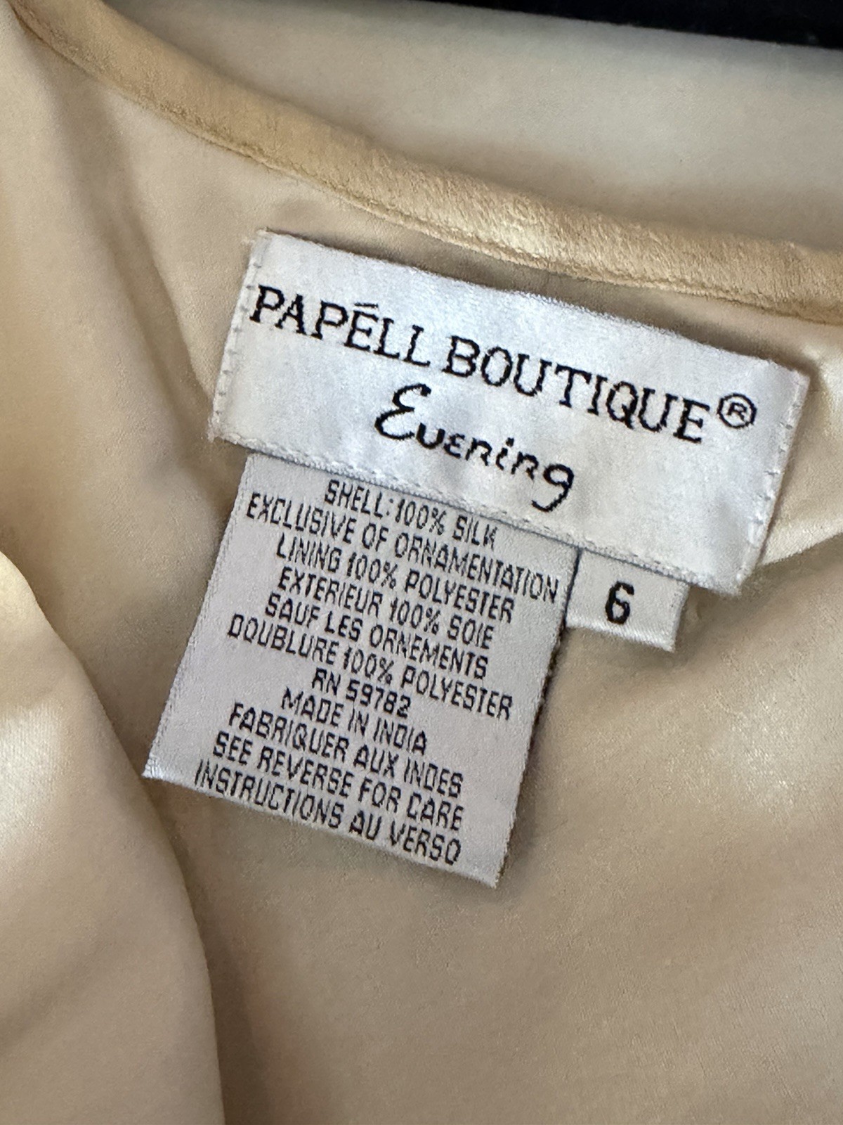 Vintage Papell Boutique Evening Silk Beaded Gown Size 6 NWT Deadstock Y2K