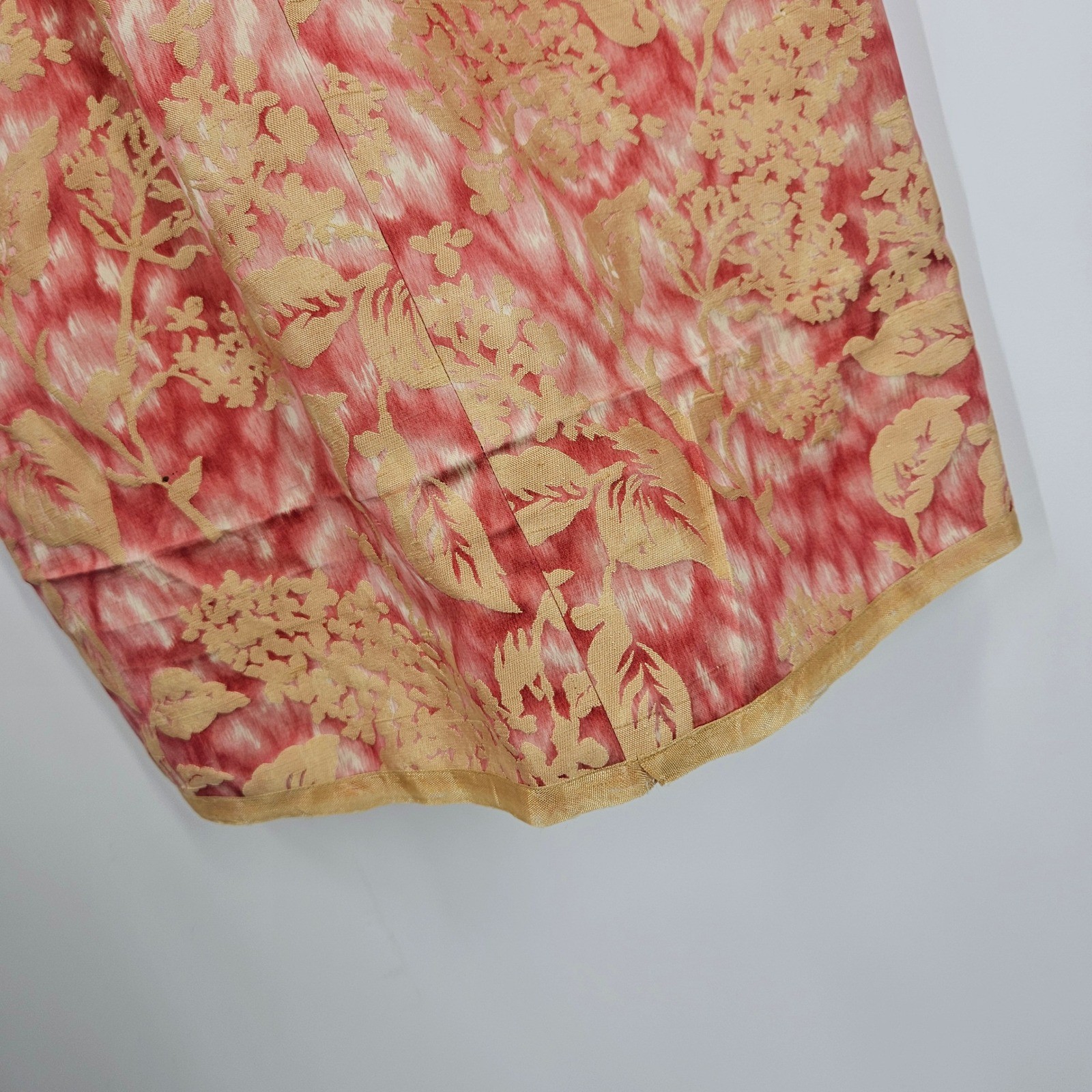 Vintage 1950s Mollie Parnis Dress Set Pink Gold Floral Brocade Office Mad Men XS