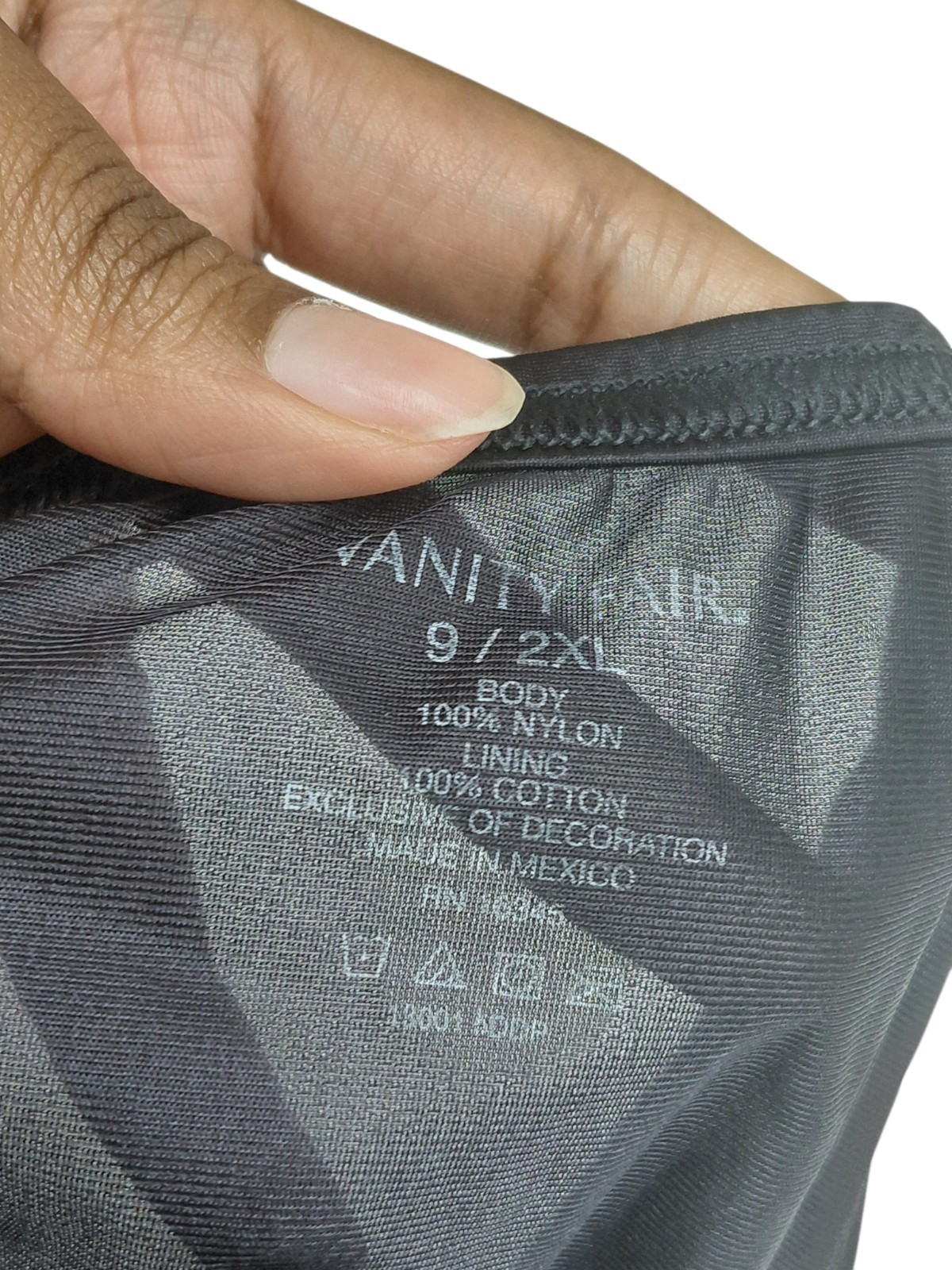 Vintage Vanity Fair Brief Mid Black Size 9/2XL