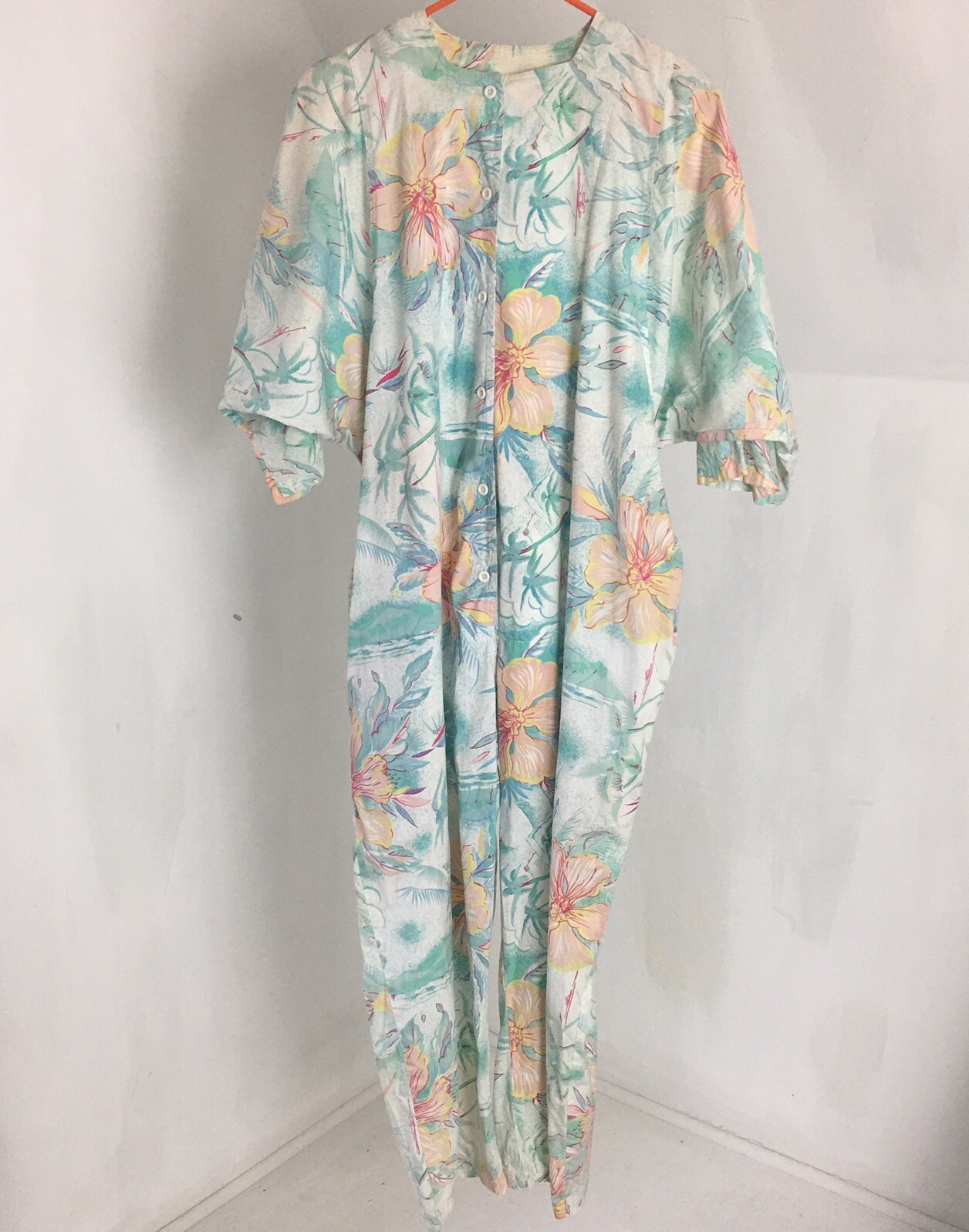 Blowout L.A. Jumpsuit True VINTAGE women 90s Belted Floral Size L To XL USA made