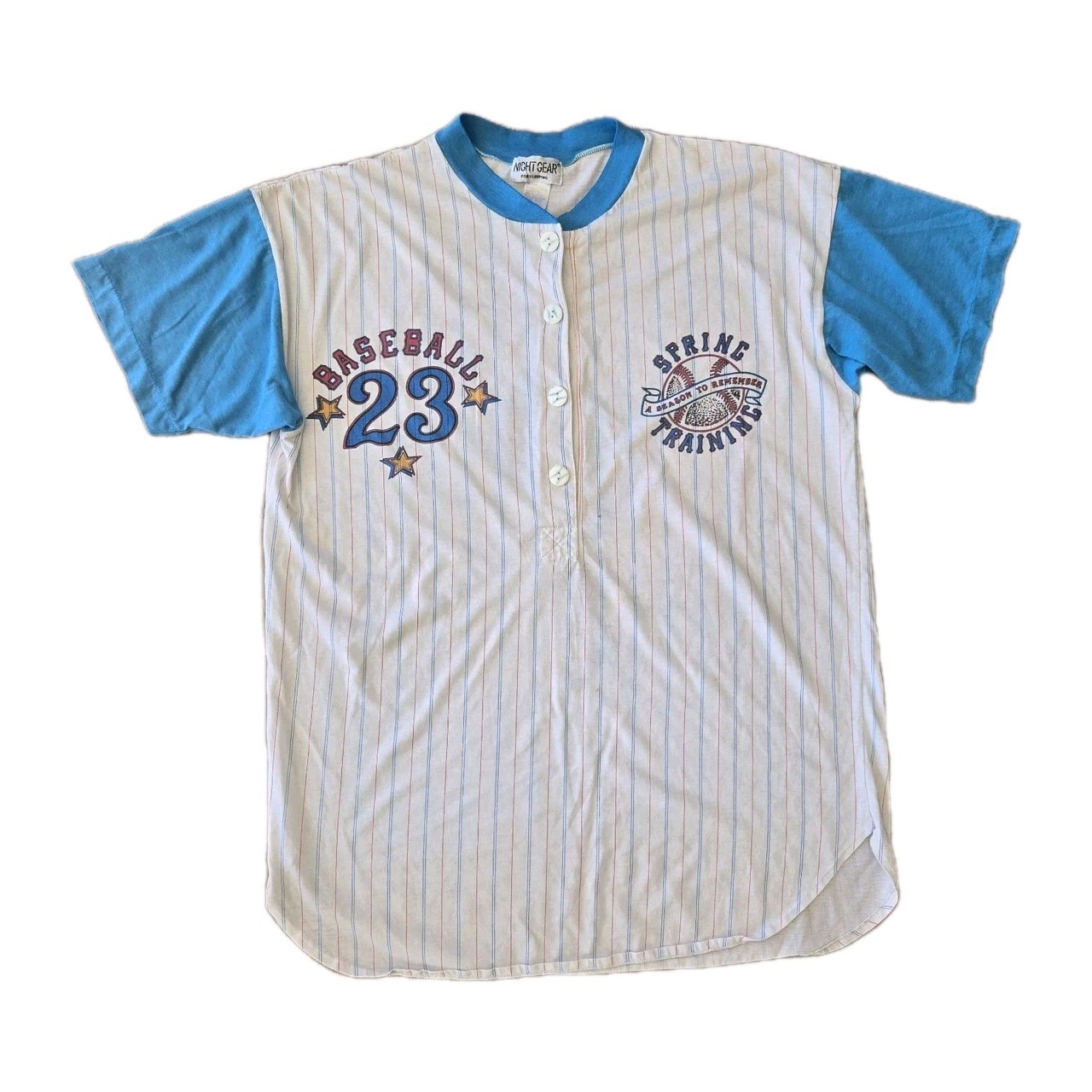 Vintage Night Gear Baseball Sleep Shirt One Size Fits All 90s Dream League