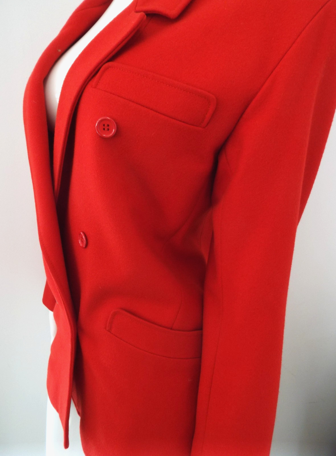 Vintage 1980s KENZO Wool & Cashmere Red Jacket Blazer Coat Size 38 Paris Lined