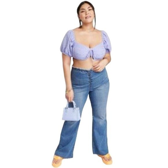Wild Fable Low Rise 90s Flare Boho Jeans Size 12 Pull On Y2K Hippie Festival
