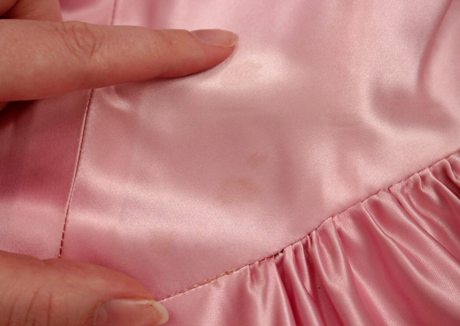 Vtg Women’s 40s Pink Ombre Formal Gown XS/S 1940s Satin Maxi Dress Prom